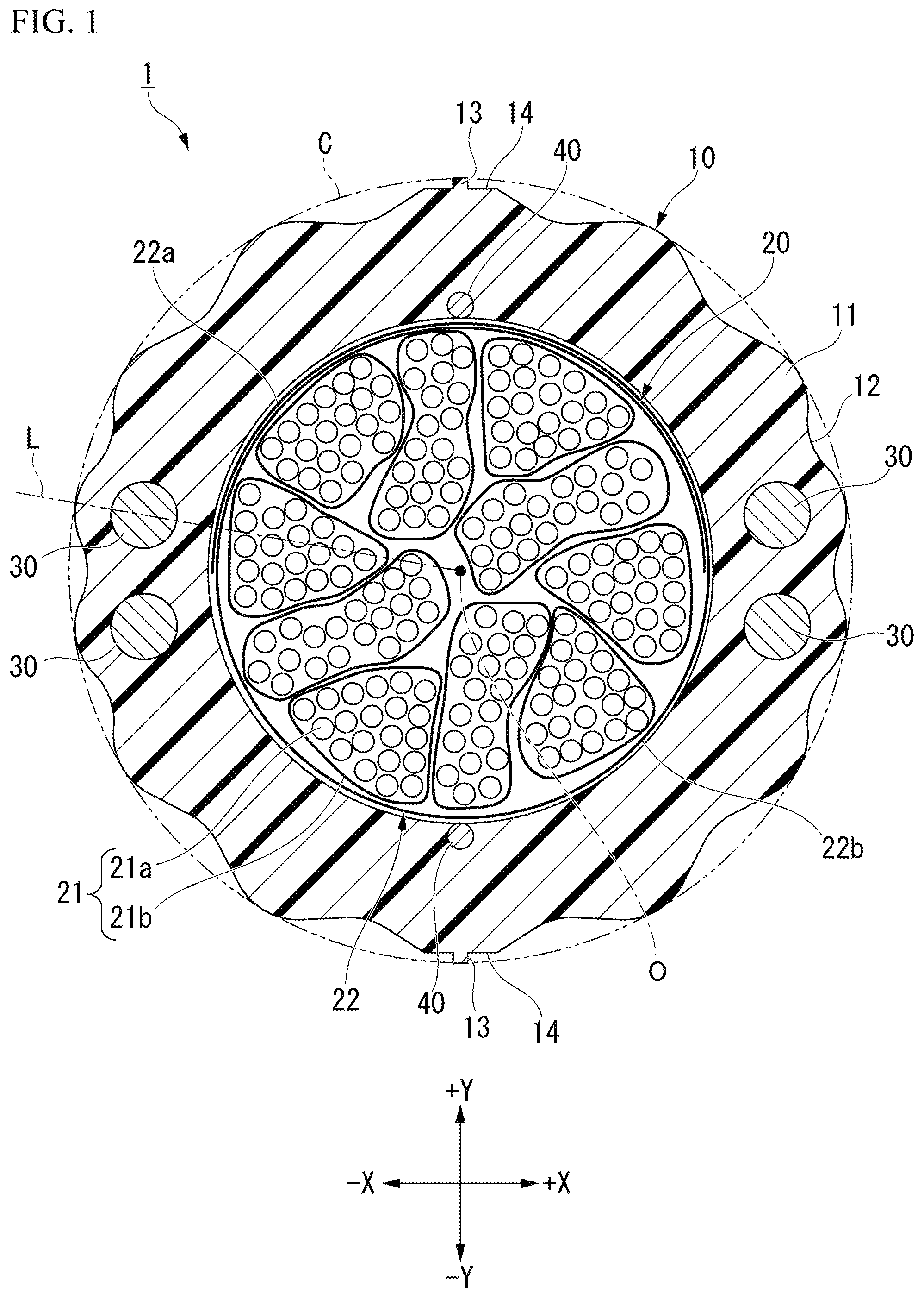 Patent US12353036 — Optical fiber cable — Figure 1