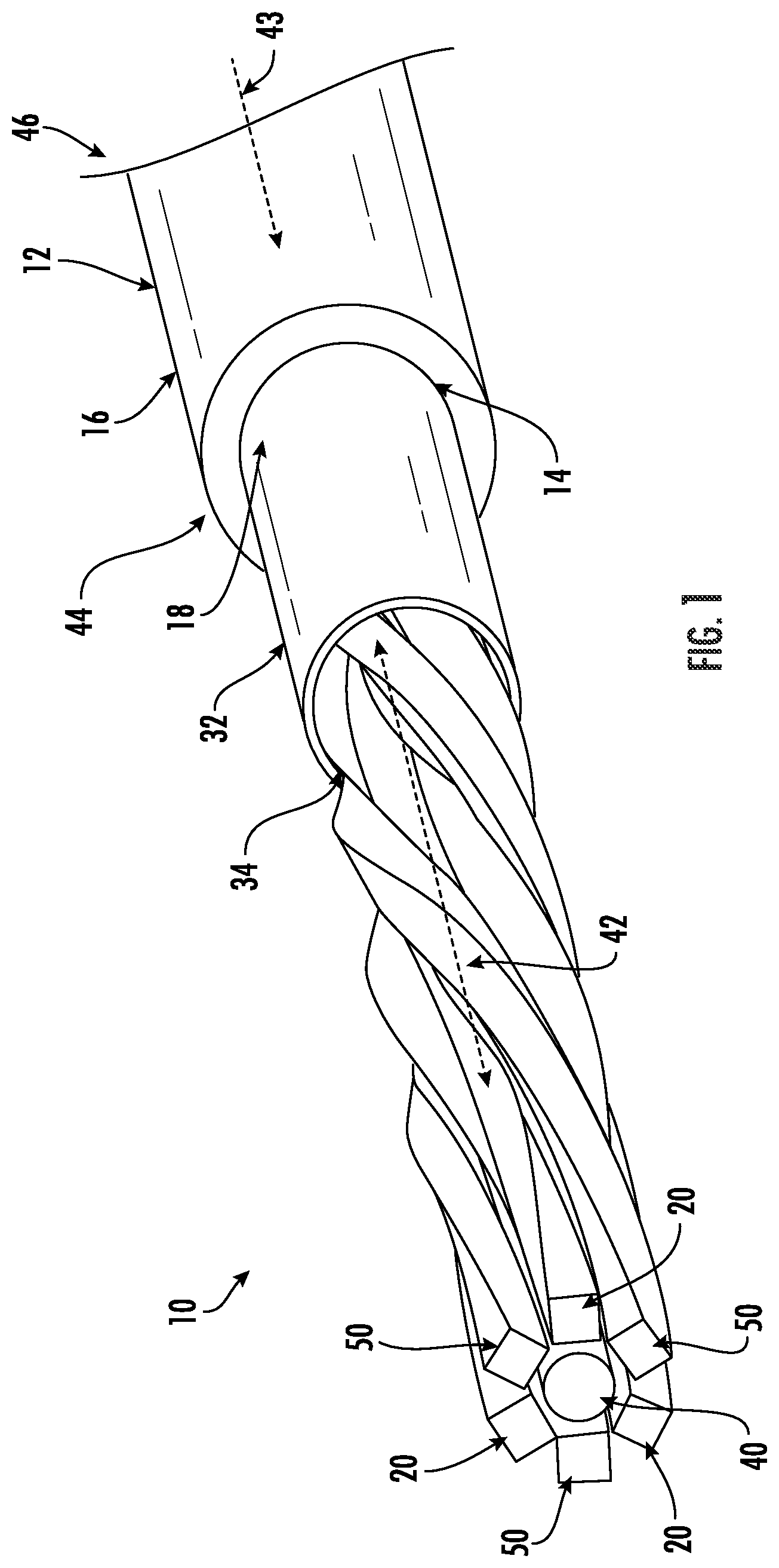 Patent US12353042 — Optical cable with SZ stranded routable fiber carrying subunits — Figure 1