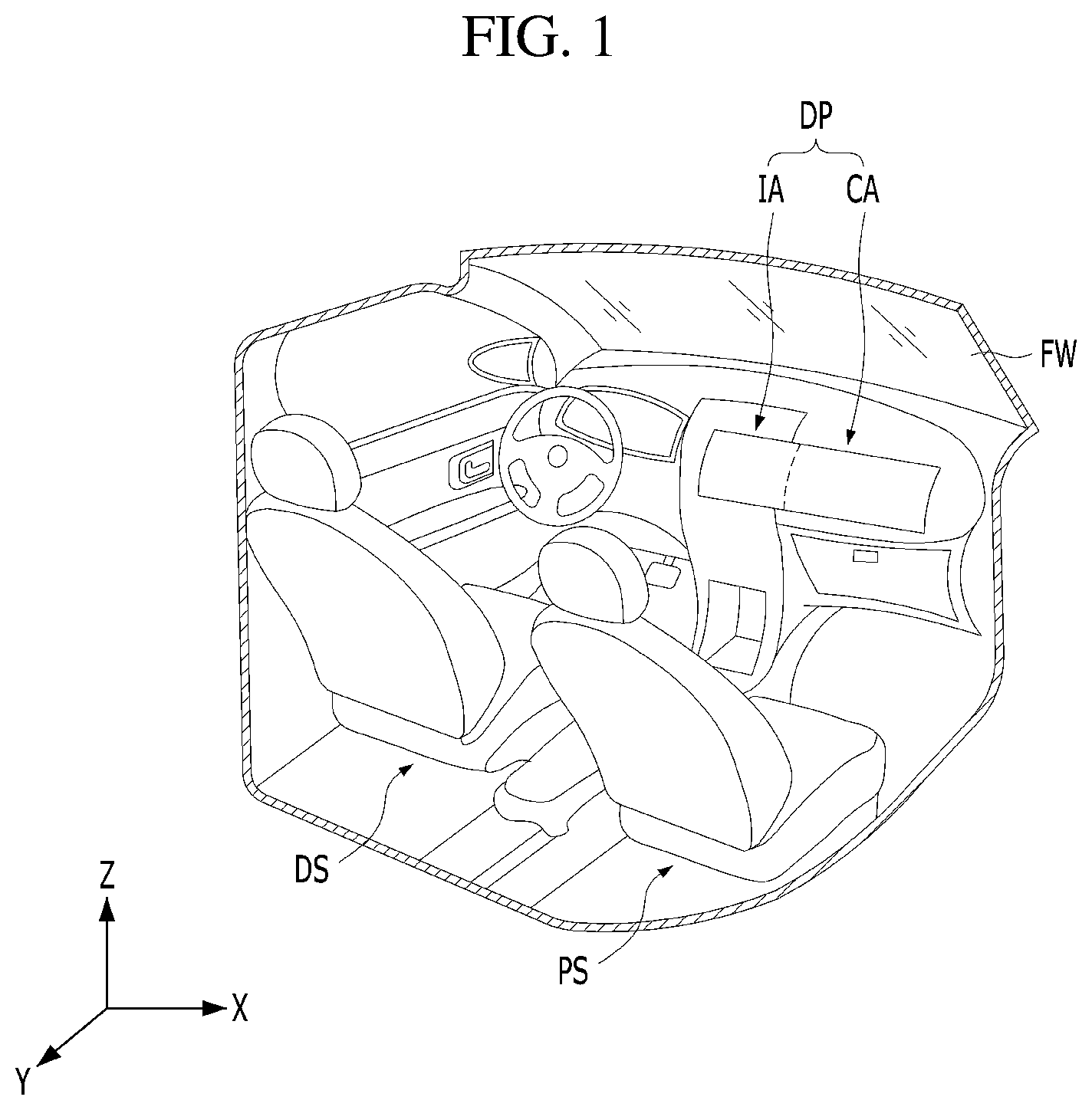 Patent US12353074 — Display apparatus having a viewing angle control unit — Figure 1