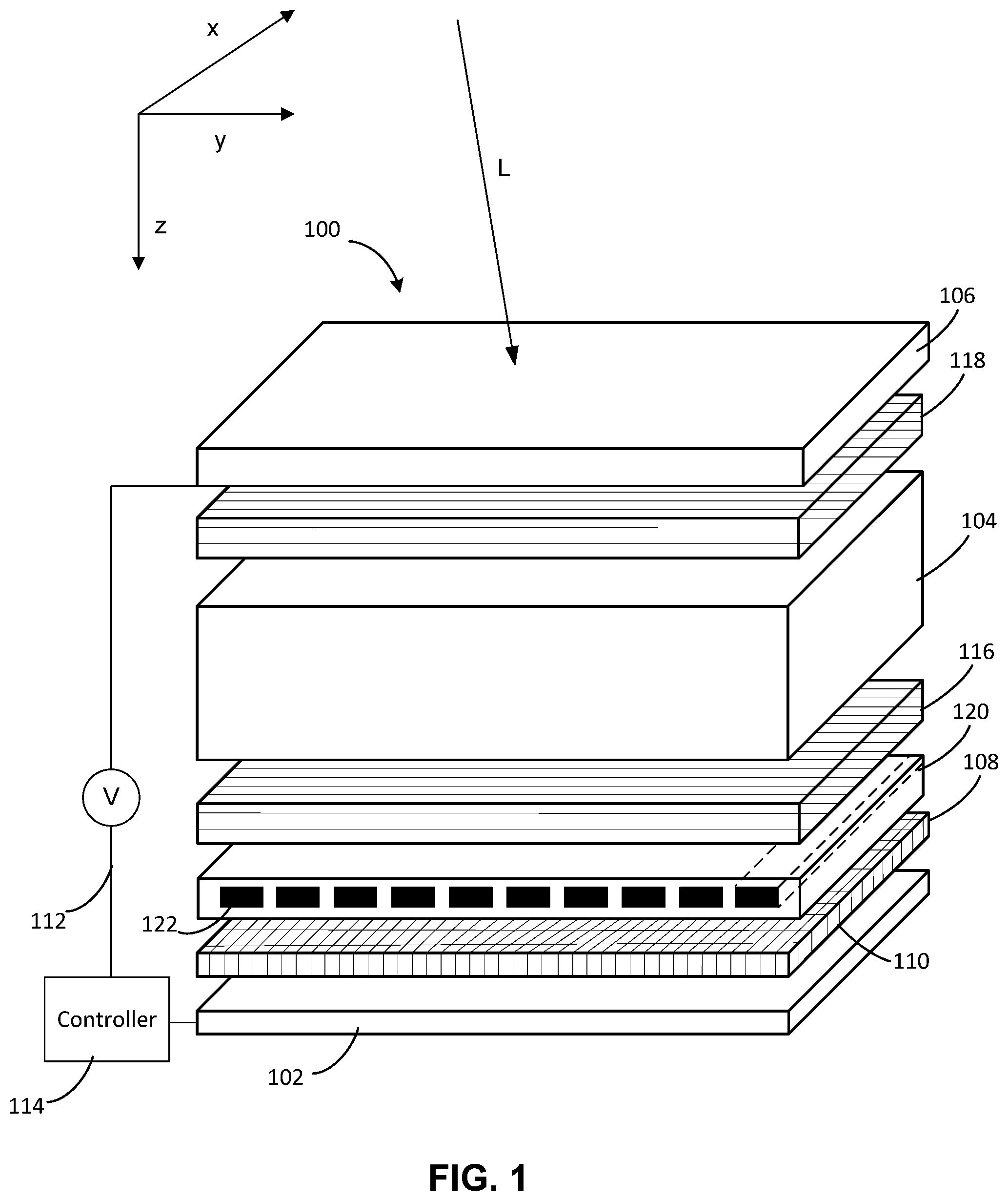 Patent US12353088 — Spatial light modulator incorporating aberration correction — Figure 1