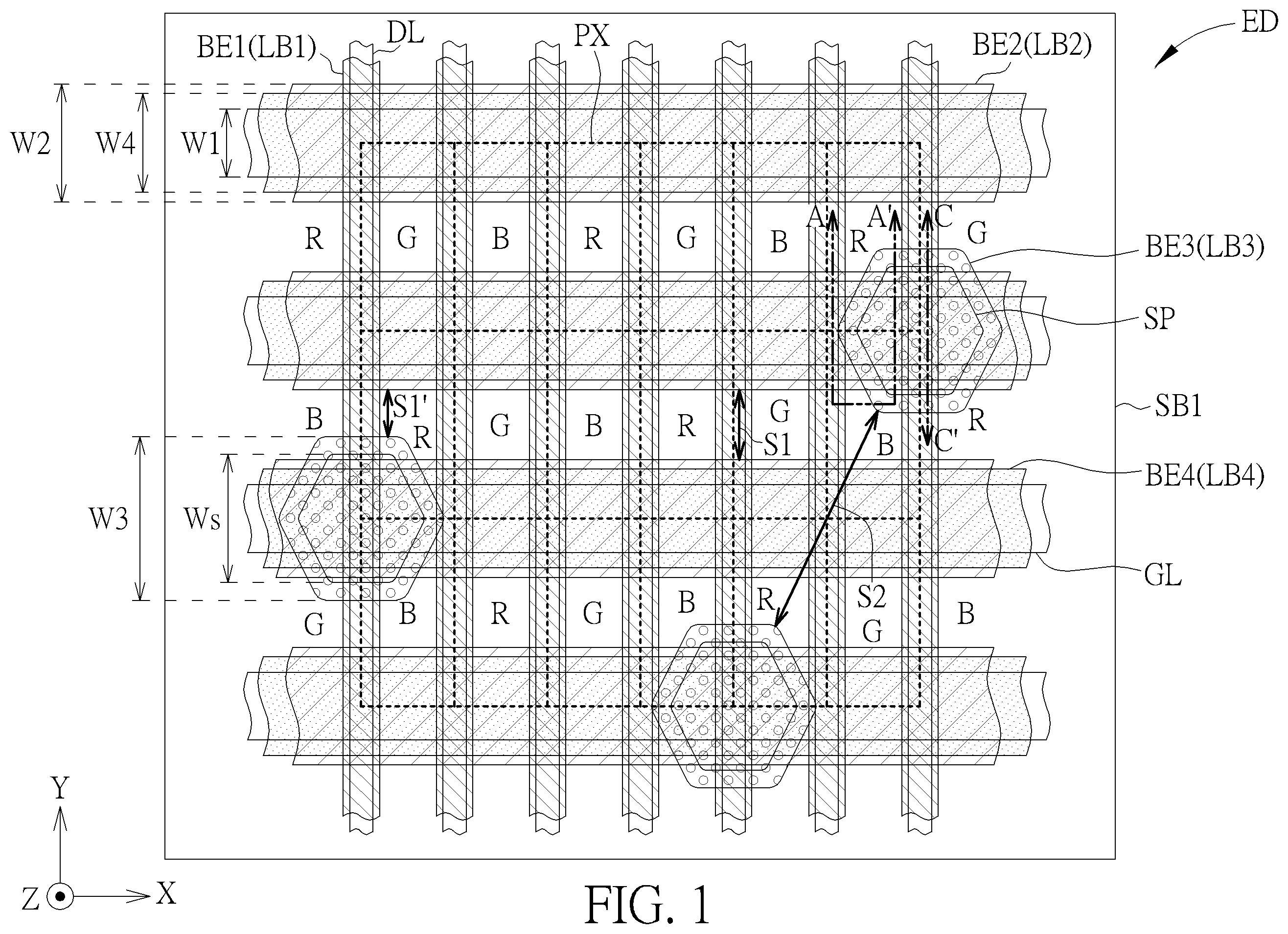 Patent US12353090 — Electronic device — Figure 1