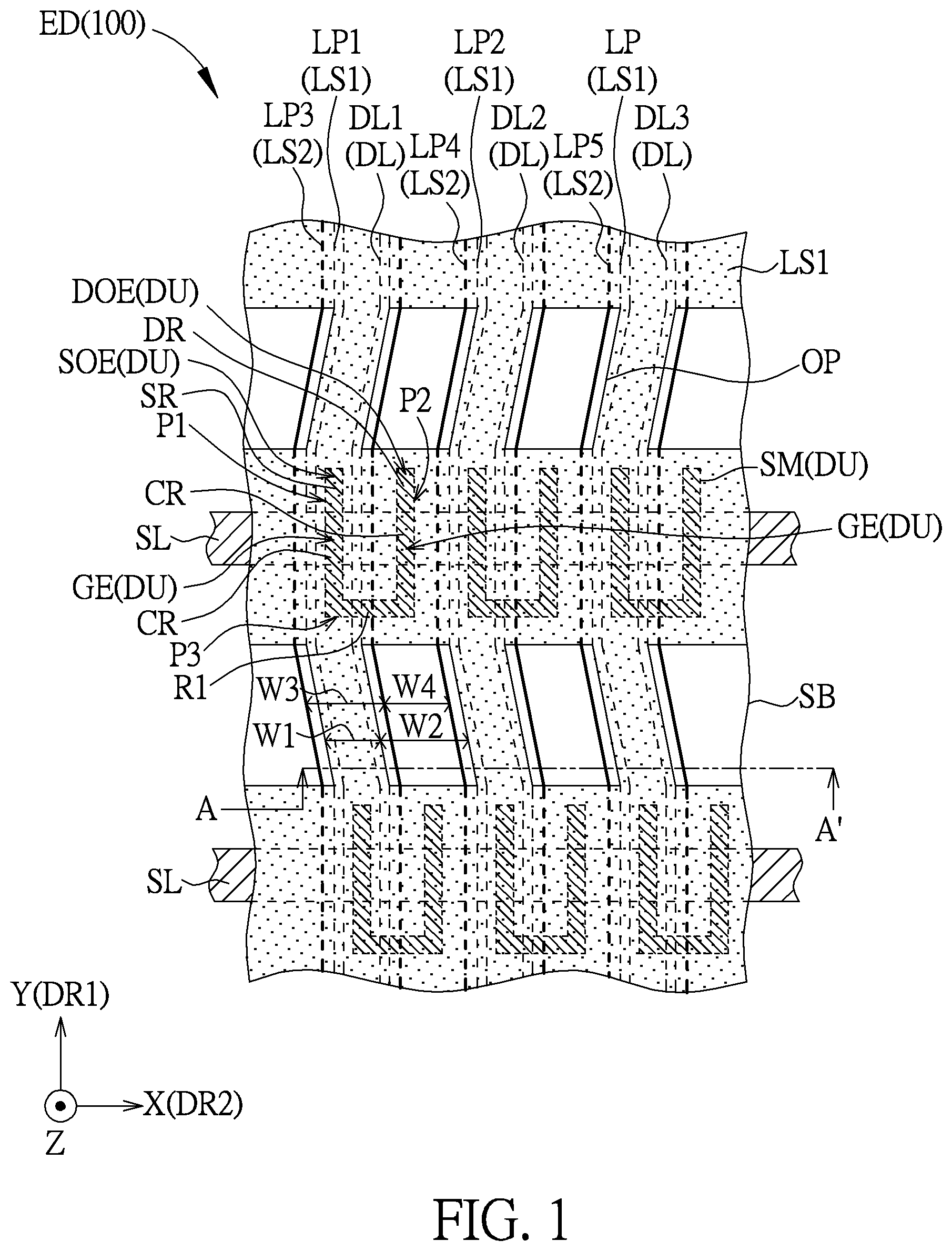 Patent US12353102 Figure 1 – Electronic device