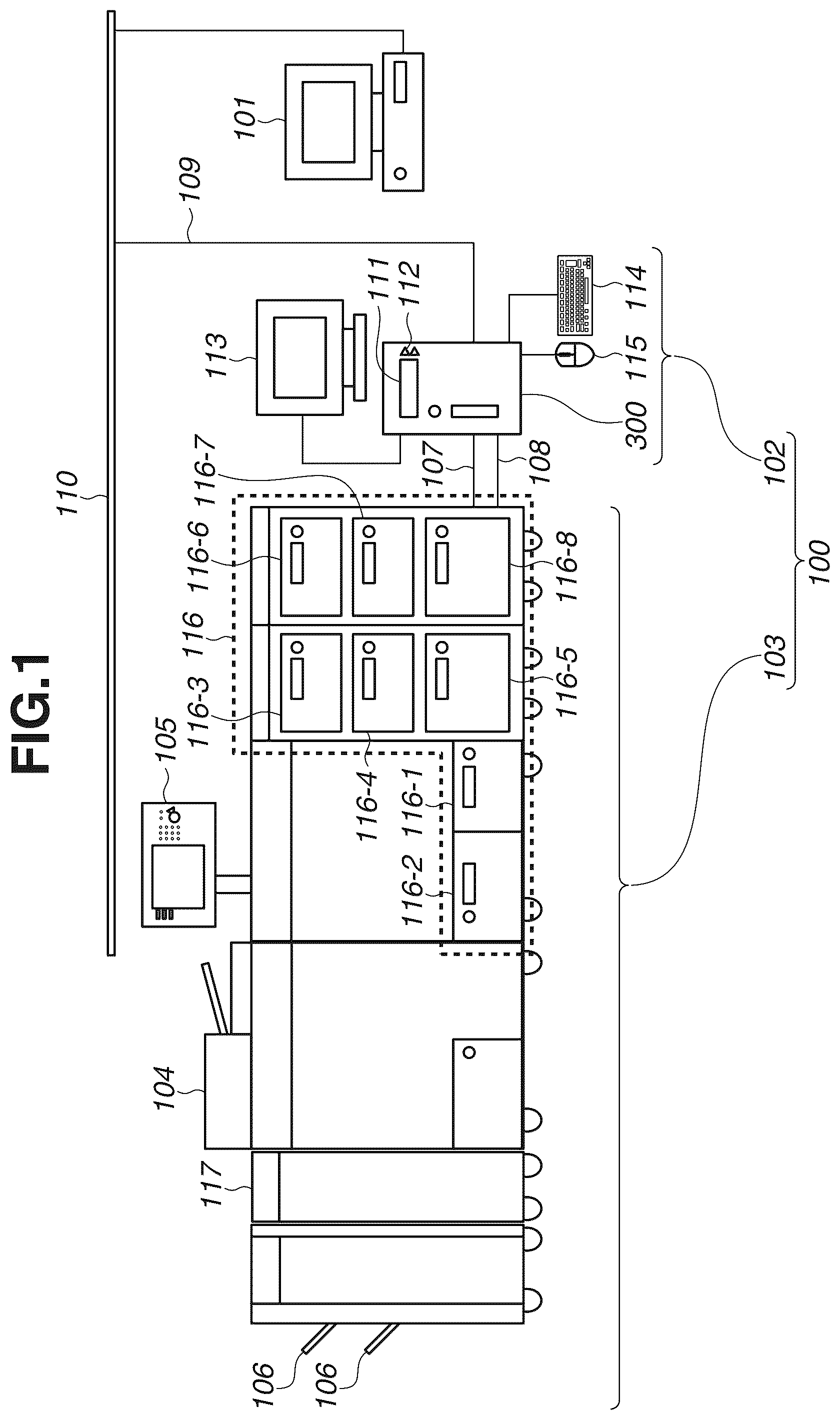 Patent US12353151 — Printing system, method, and storage medium — Figure 1