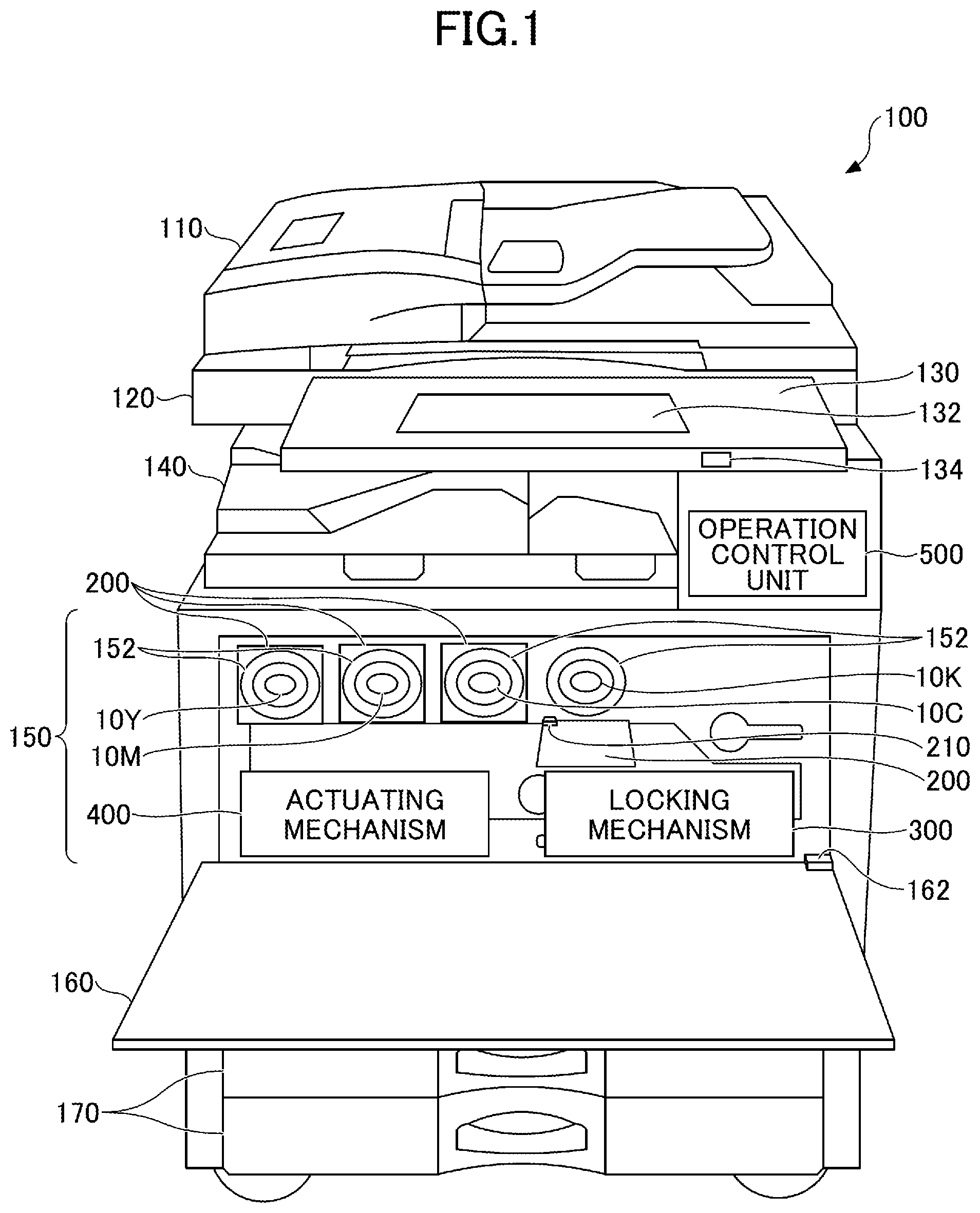 Patent US12353161 — Image forming apparatus, fault sensing method, and non-transitory computer-readable recording medium storing fault sensing program — Figure 1