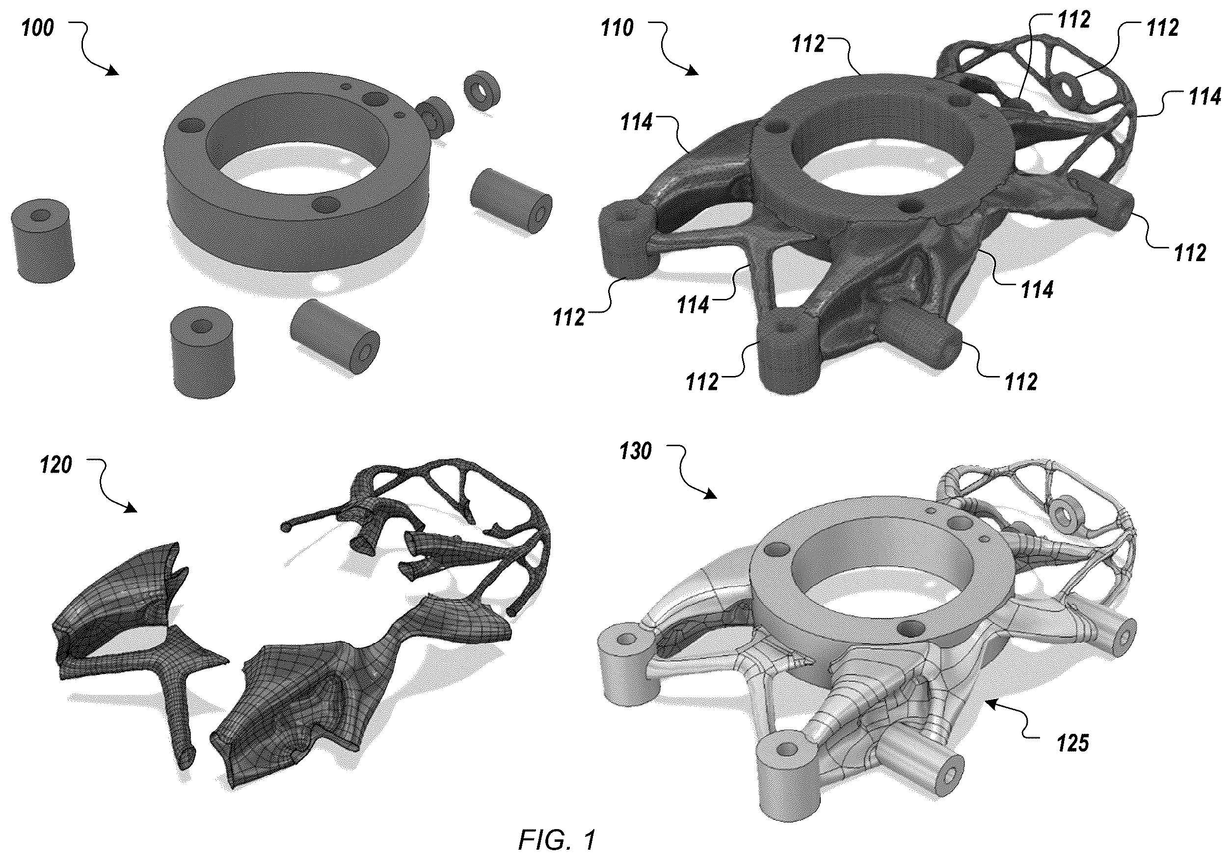 Patent US12353191 — Conversion of mesh geometry to editable and watertight boundary representation in computer aided design — Figure 1