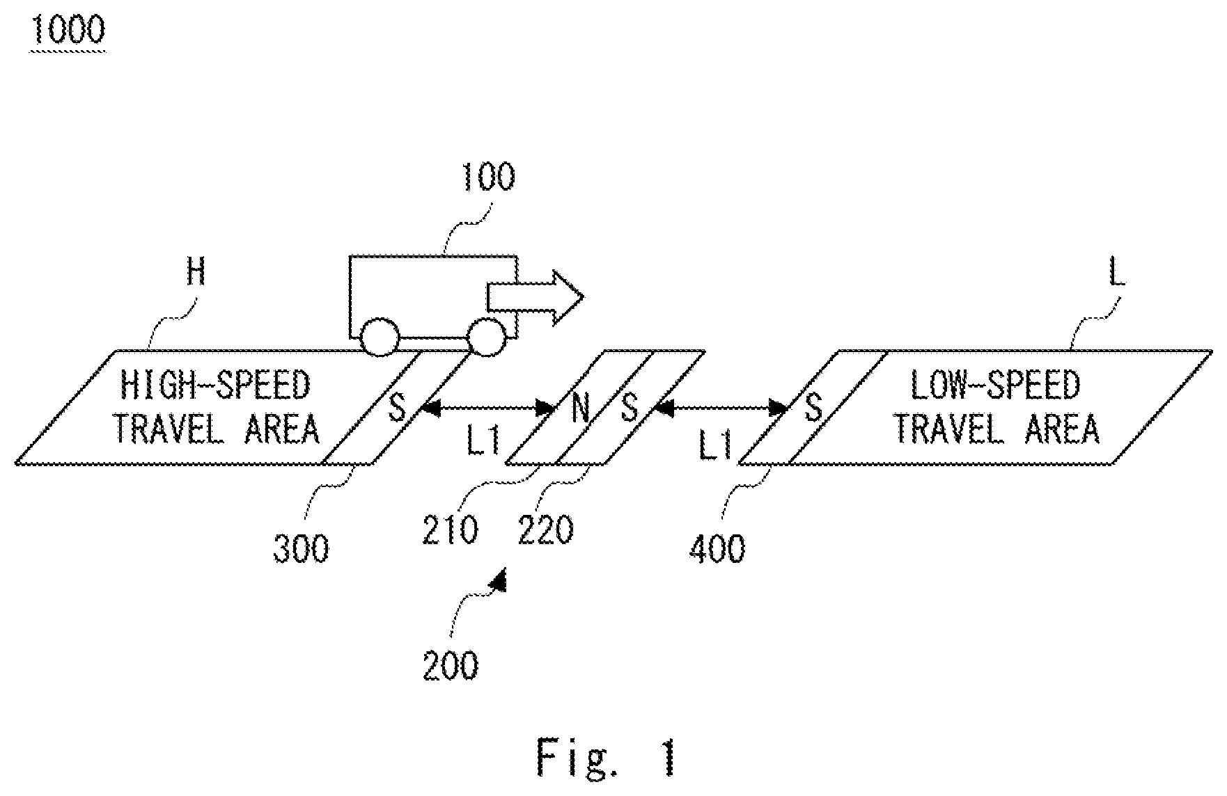 Patent US12353218 — Area recognition system, area recognition method, and program including magnetic members for recognizing a travel area of a robot — Figure 1