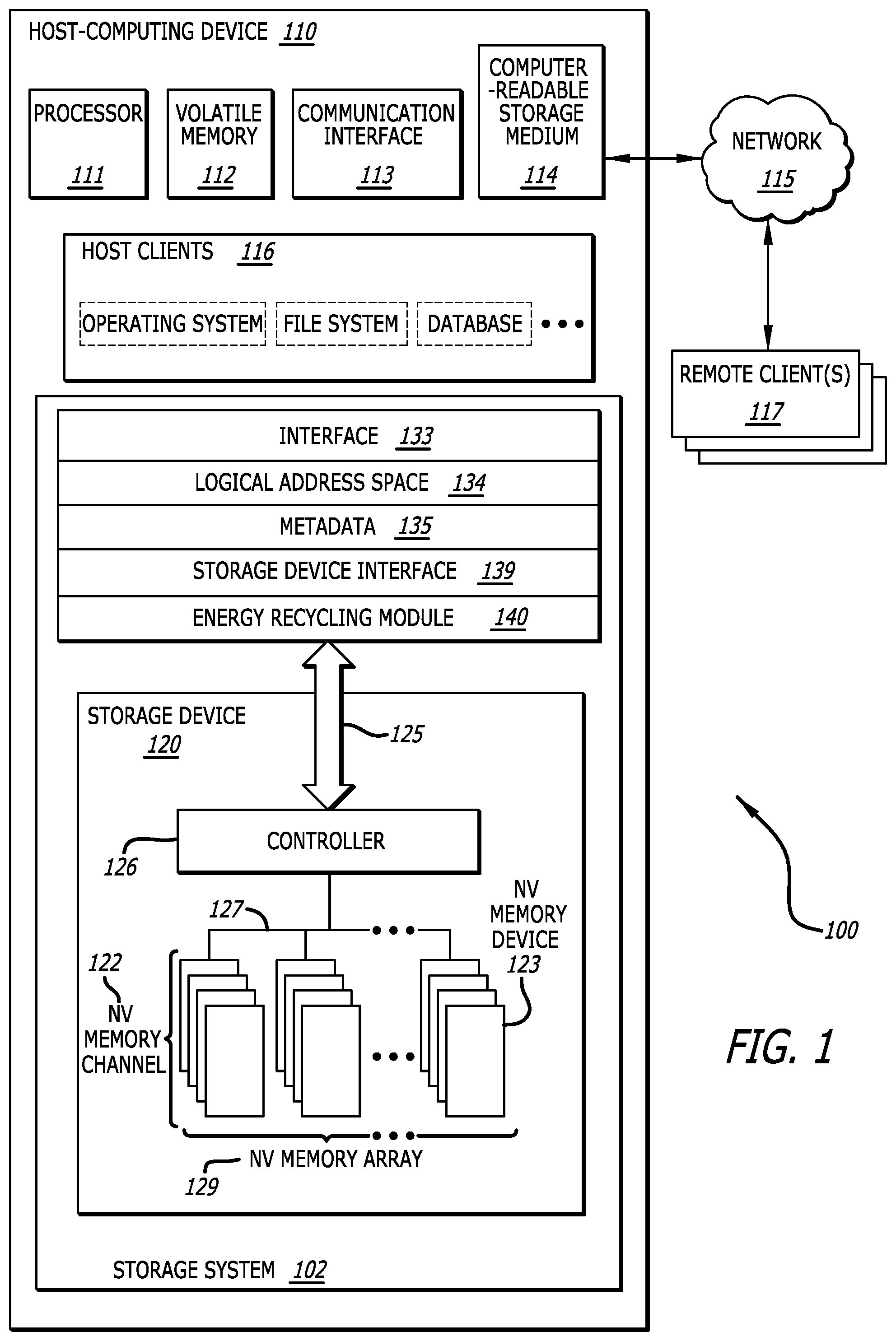 Patent US12353257 — Storage device energy recycling and cooling — Figure 1