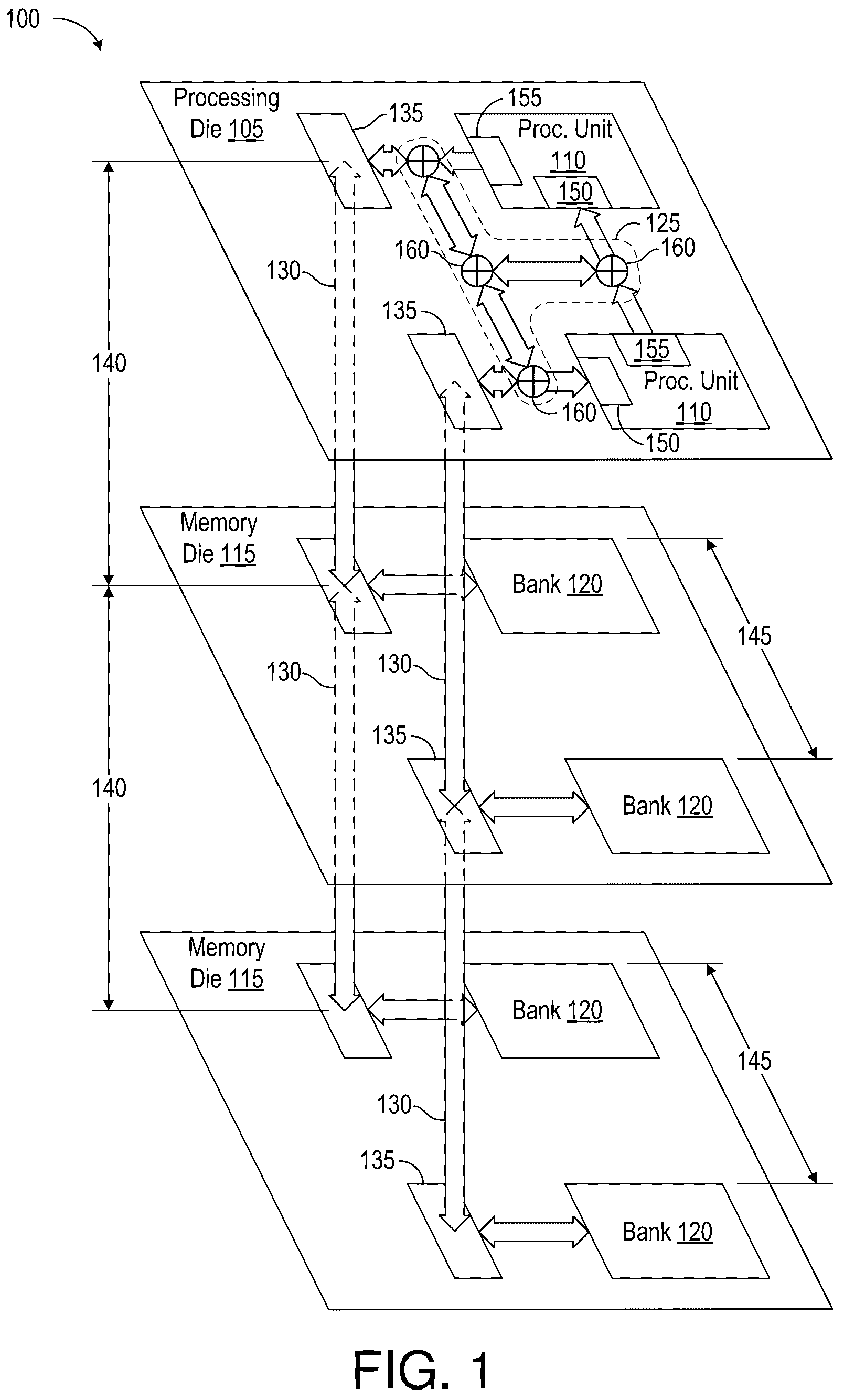 Patent US12353337 — Methods and circuits for aggregating processing units and dynamically allocating memory — Figure 1