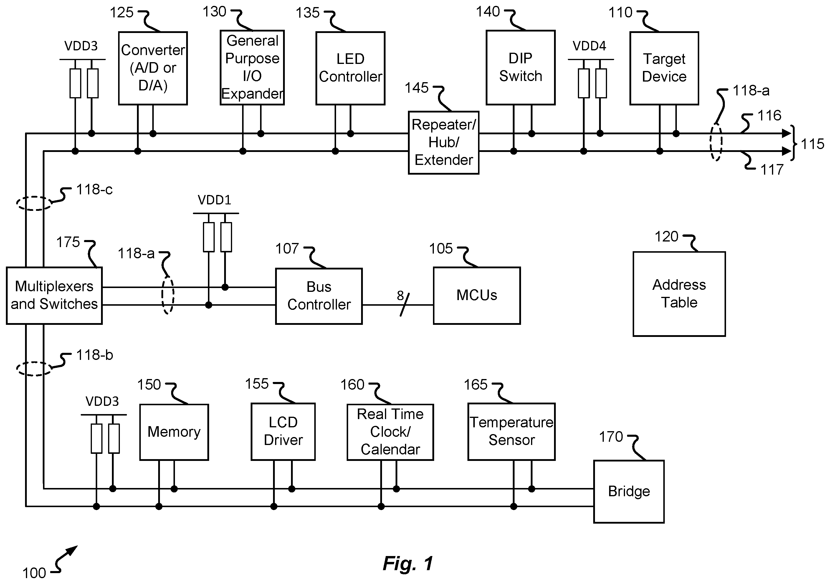 Patent US12353349 — Hot transition of I2C to I3C — Figure 1