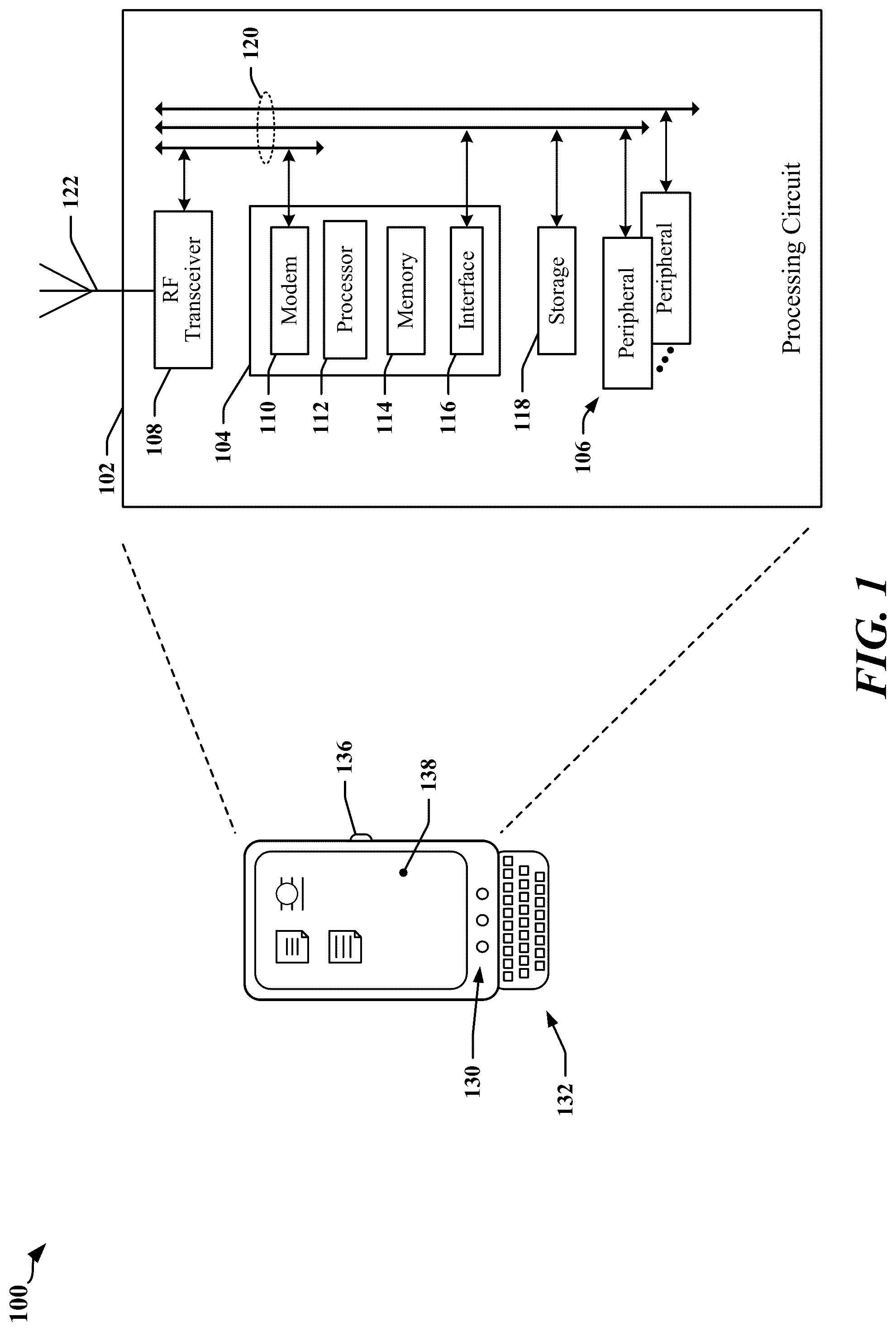 Patent US12353350 — Radio frequency interference common mode injection in a C-PHY receiver — Figure 1