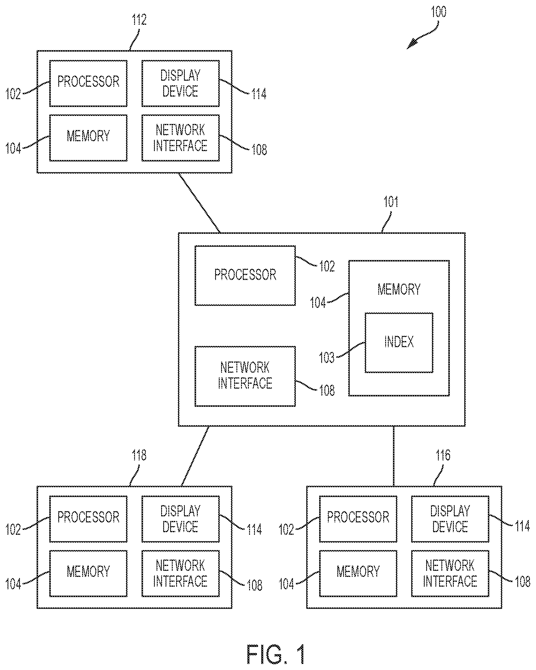 Patent US12353388 Figure 1 – Index data structures and graphical user interface