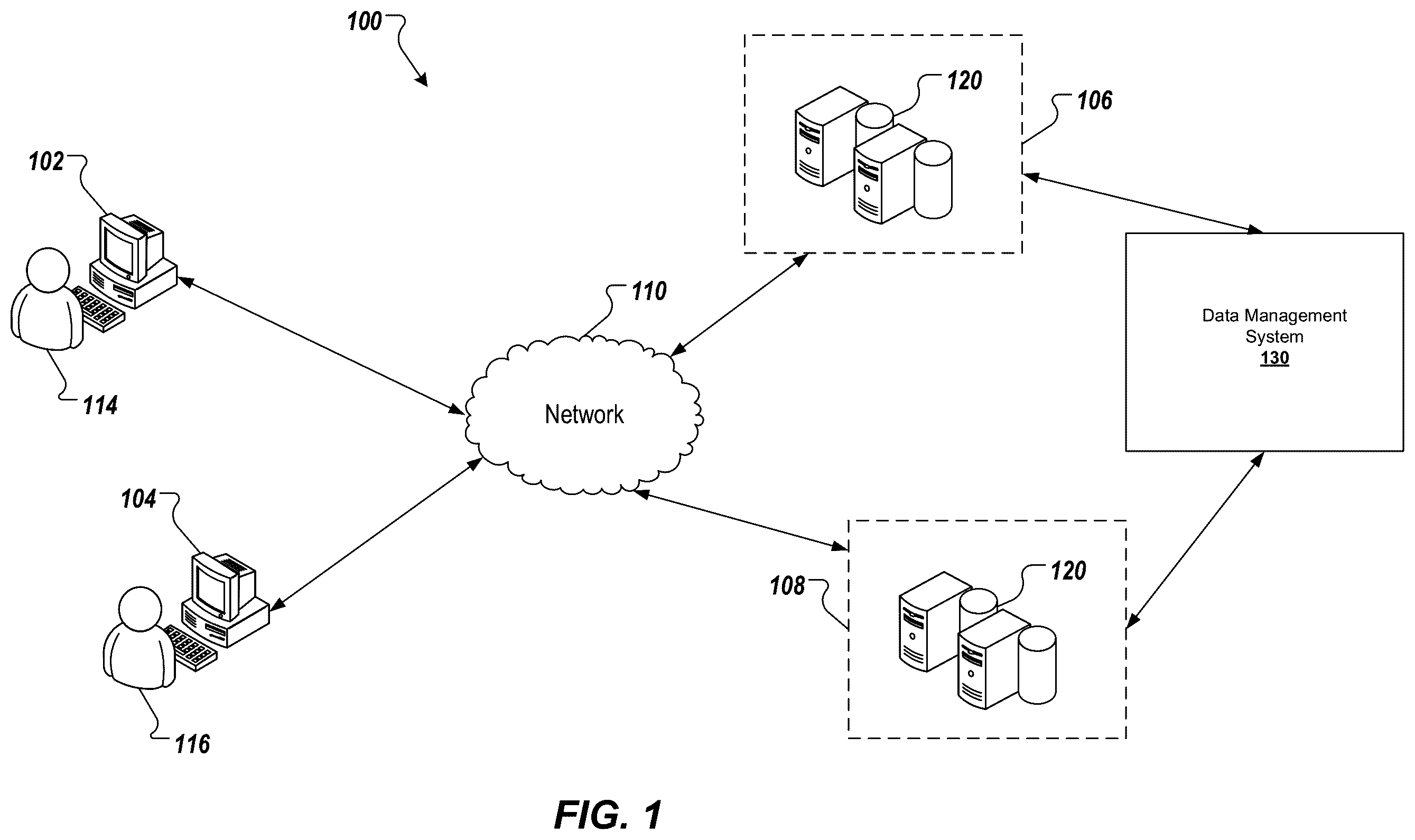 Patent US12353435 Figure 1 – Data processing during data replication