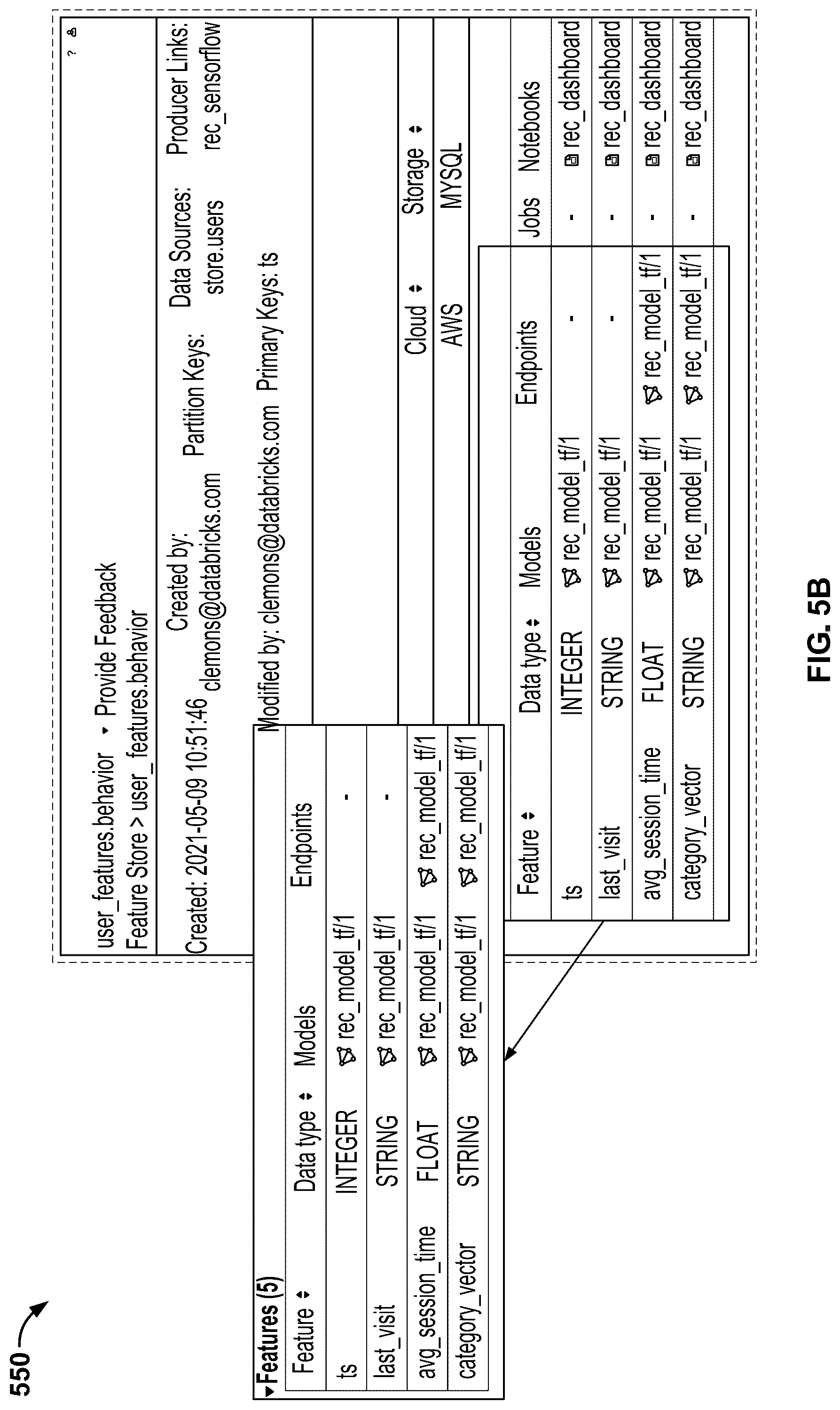 Patent US12353446 Figure 8 – Feature store with integrated tracking