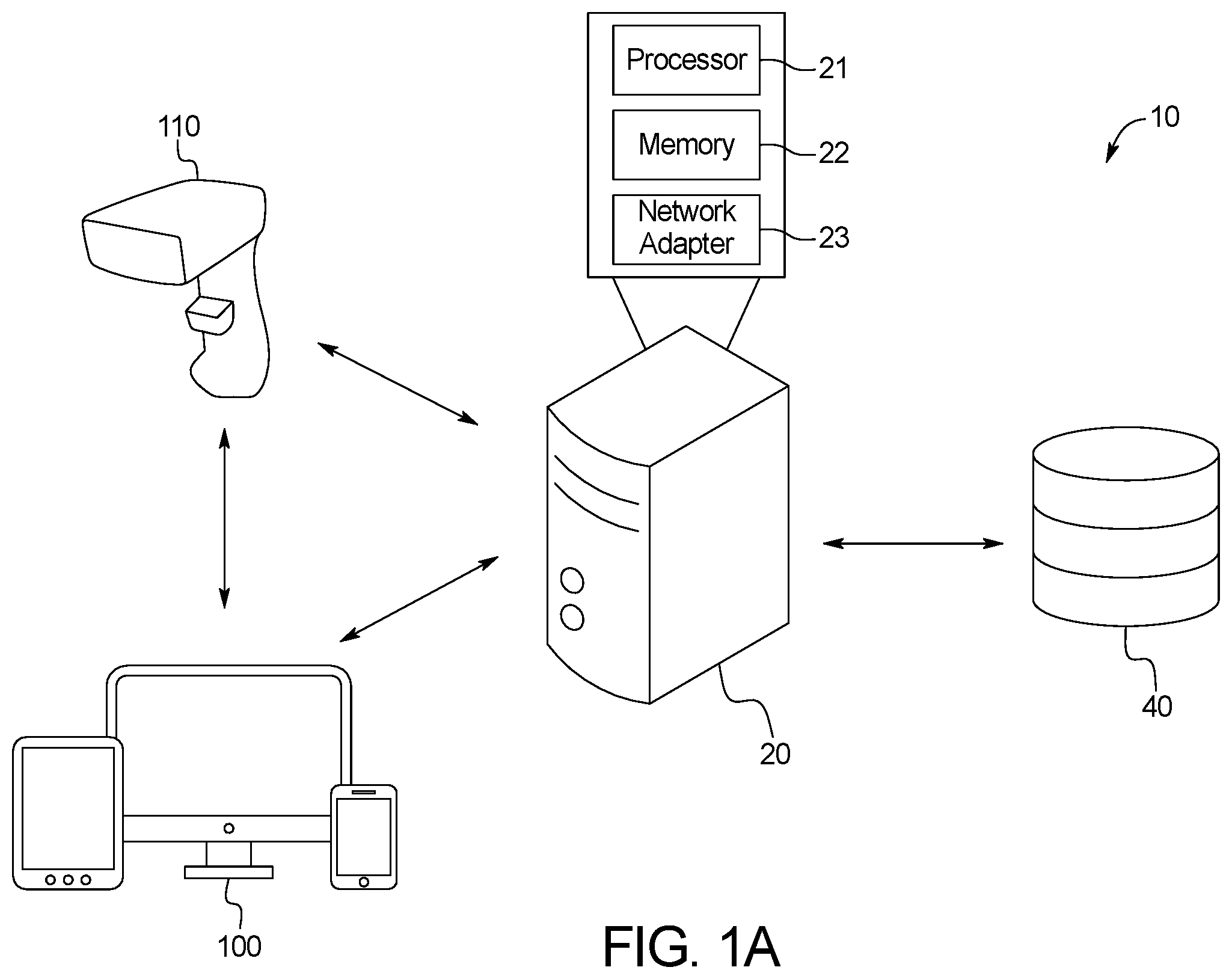 Patent US12353478 — Business software platform and kiosk — Figure 1