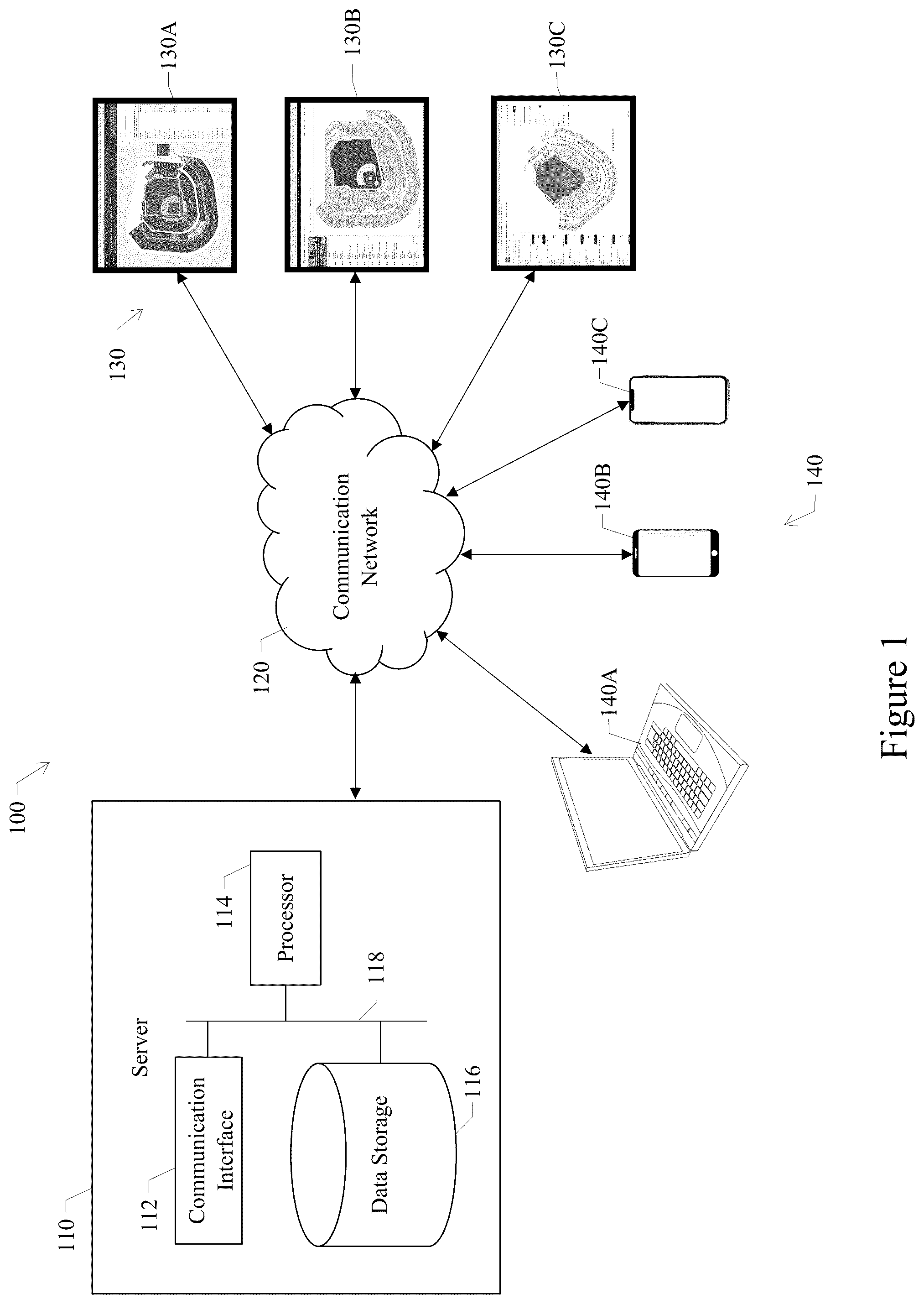 Patent US12353490 — Ticketing display based on historical ticket database — Figure 1