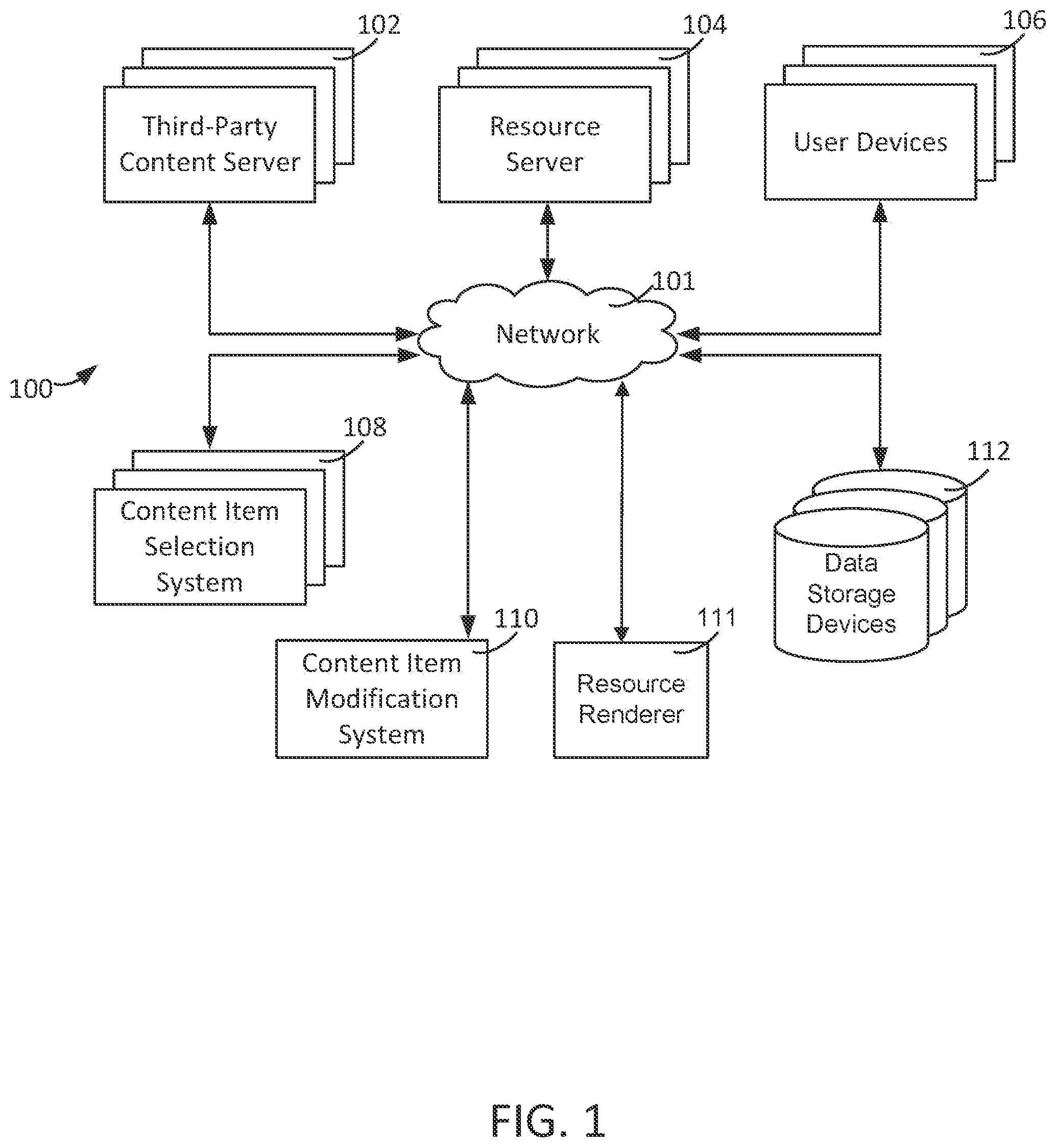 Patent US12353497 — Systems and methods for automatically creating content modification scheme — Figure 1