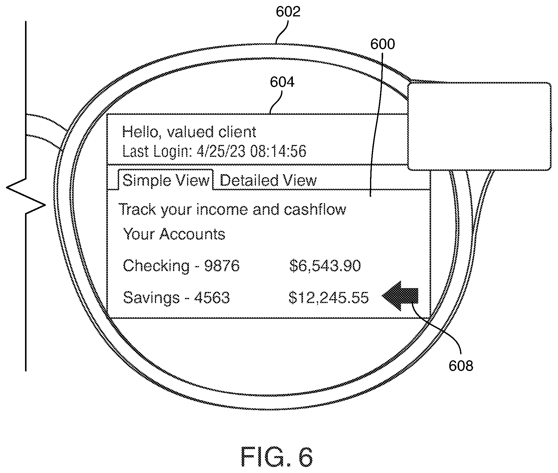 Patent US12353588 Figure 5 – Session transfer between pre-registered smart glasses and computer for maintaining a confidential data view