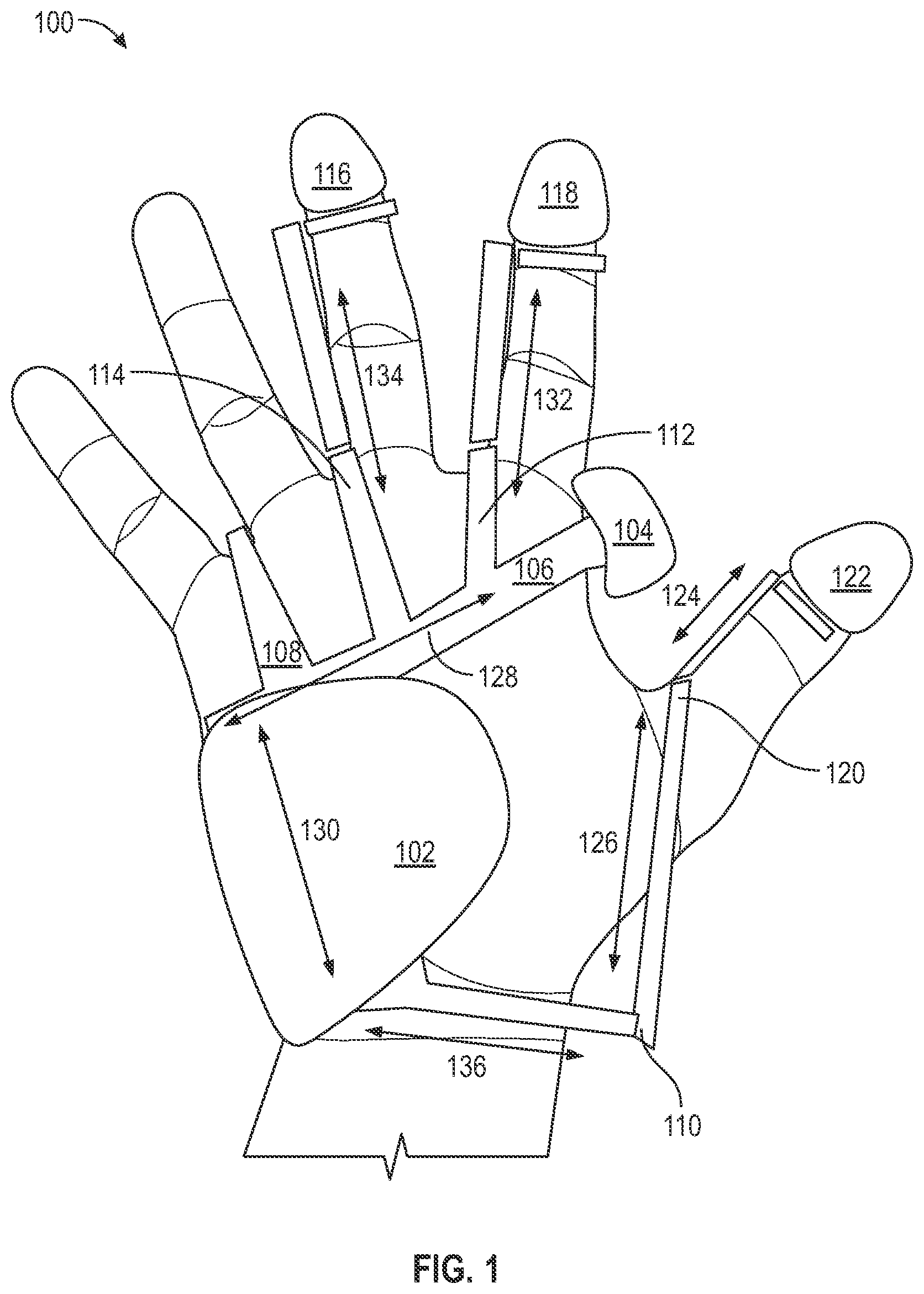 Patent US12353626 — Haptic hand controller system for mixed reality — Figure 1