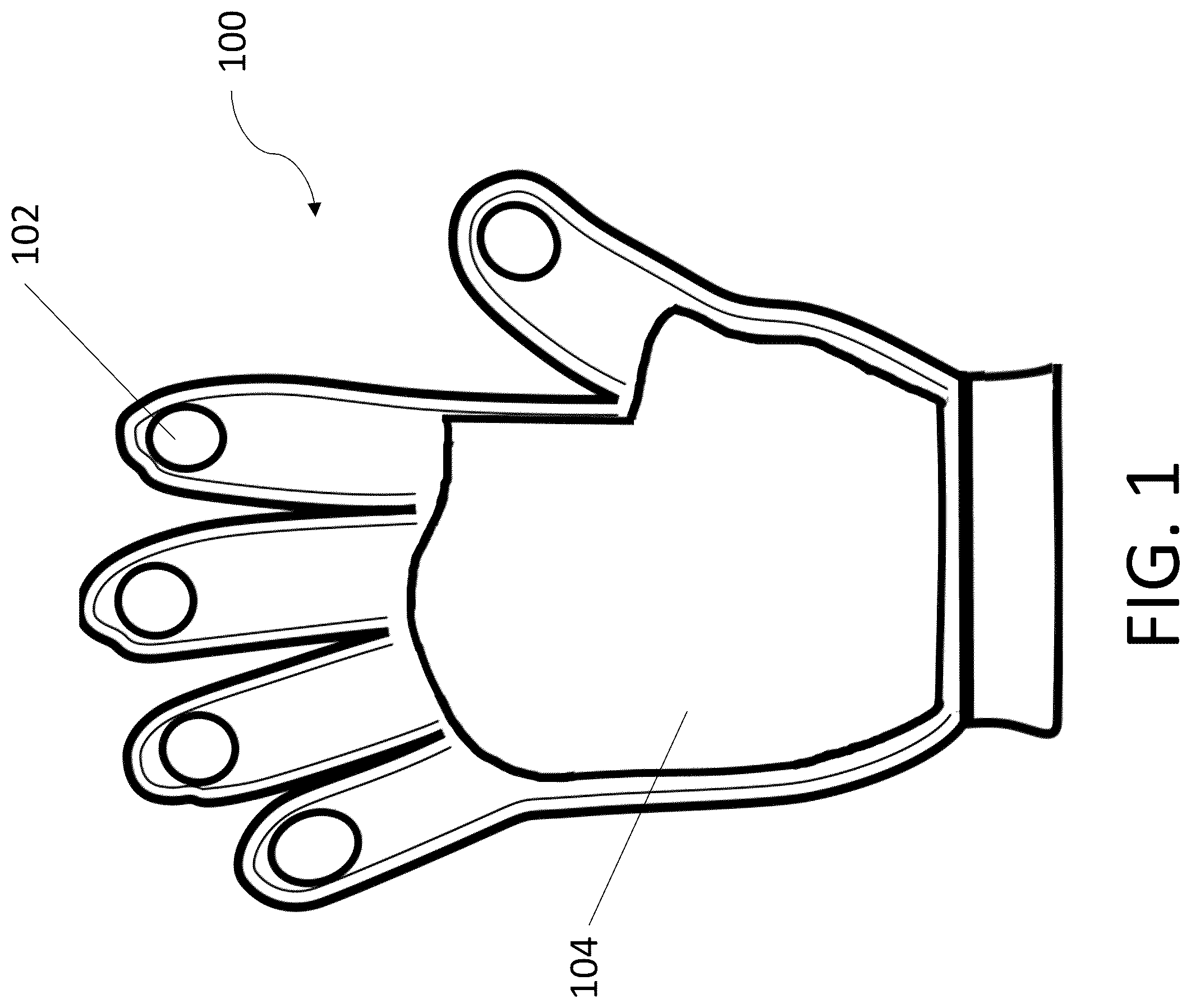 Patent US12353629 — Virtual reality glove — Figure 1