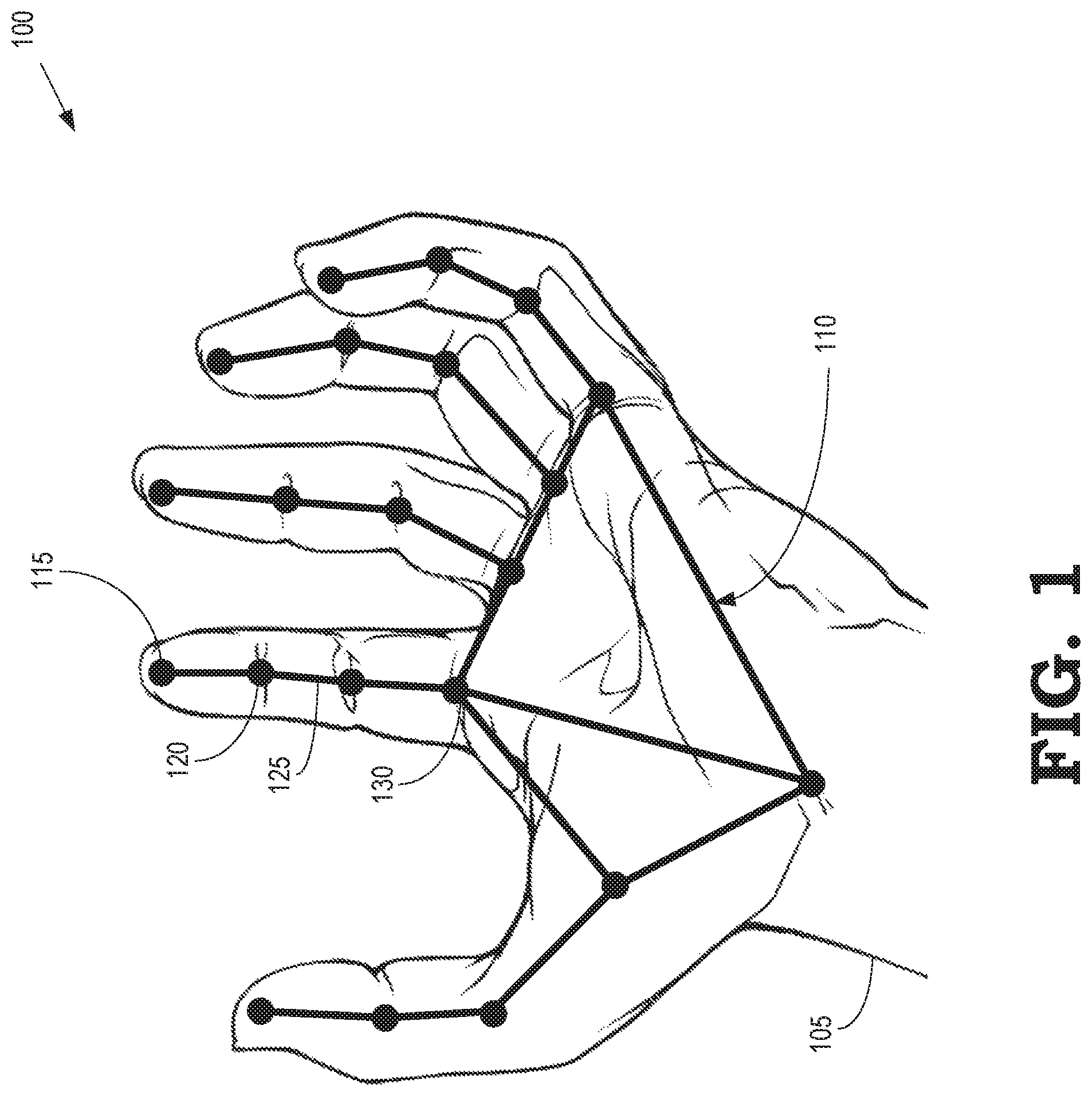Patent US12353637 — Hand skeleton learning, lifting, and denoising from 2D images — Figure 1