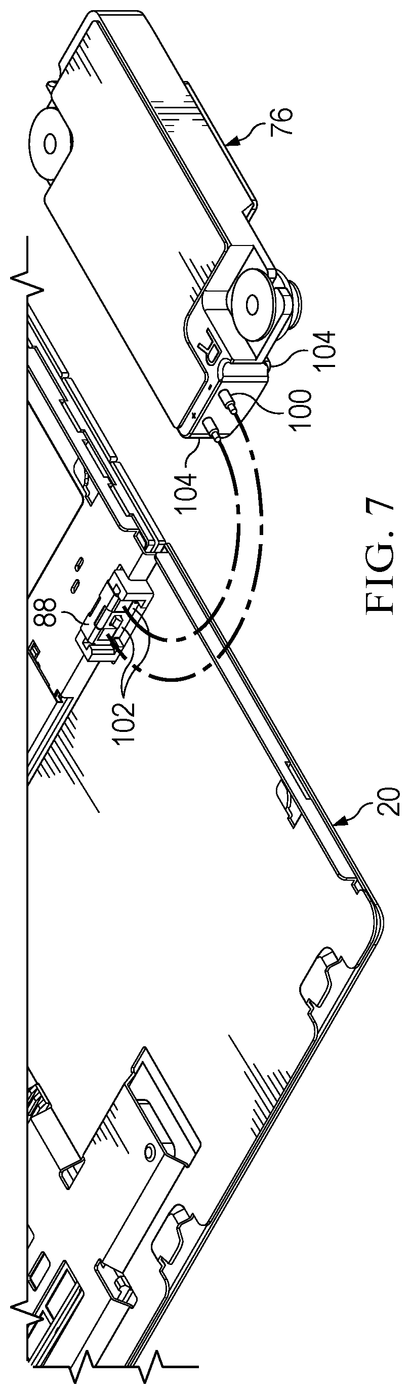 Patent US12353640 Figure 15 – Information handling system keyboard support with rail guide structure assembly to a housing rail