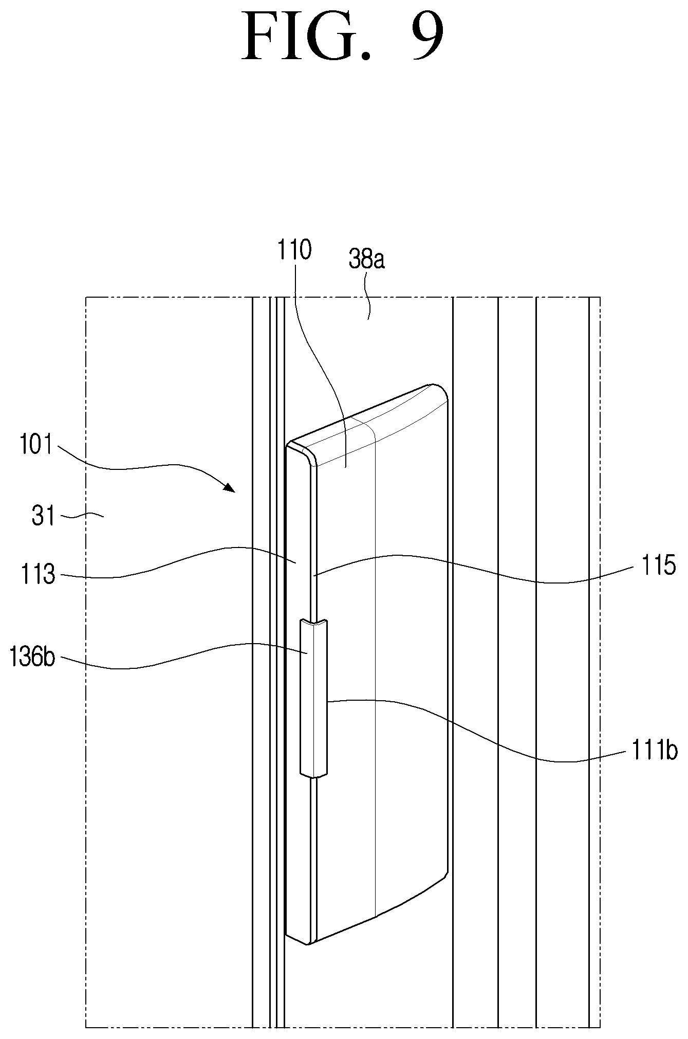 Patent US12353657 Figure 9 – Refrigerator including touch interface