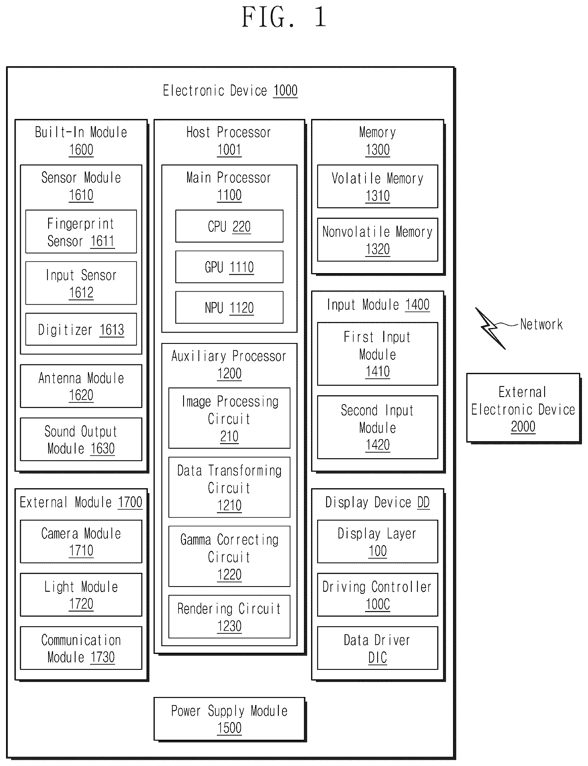 Patent US12353663 — Electronic device — Figure 1