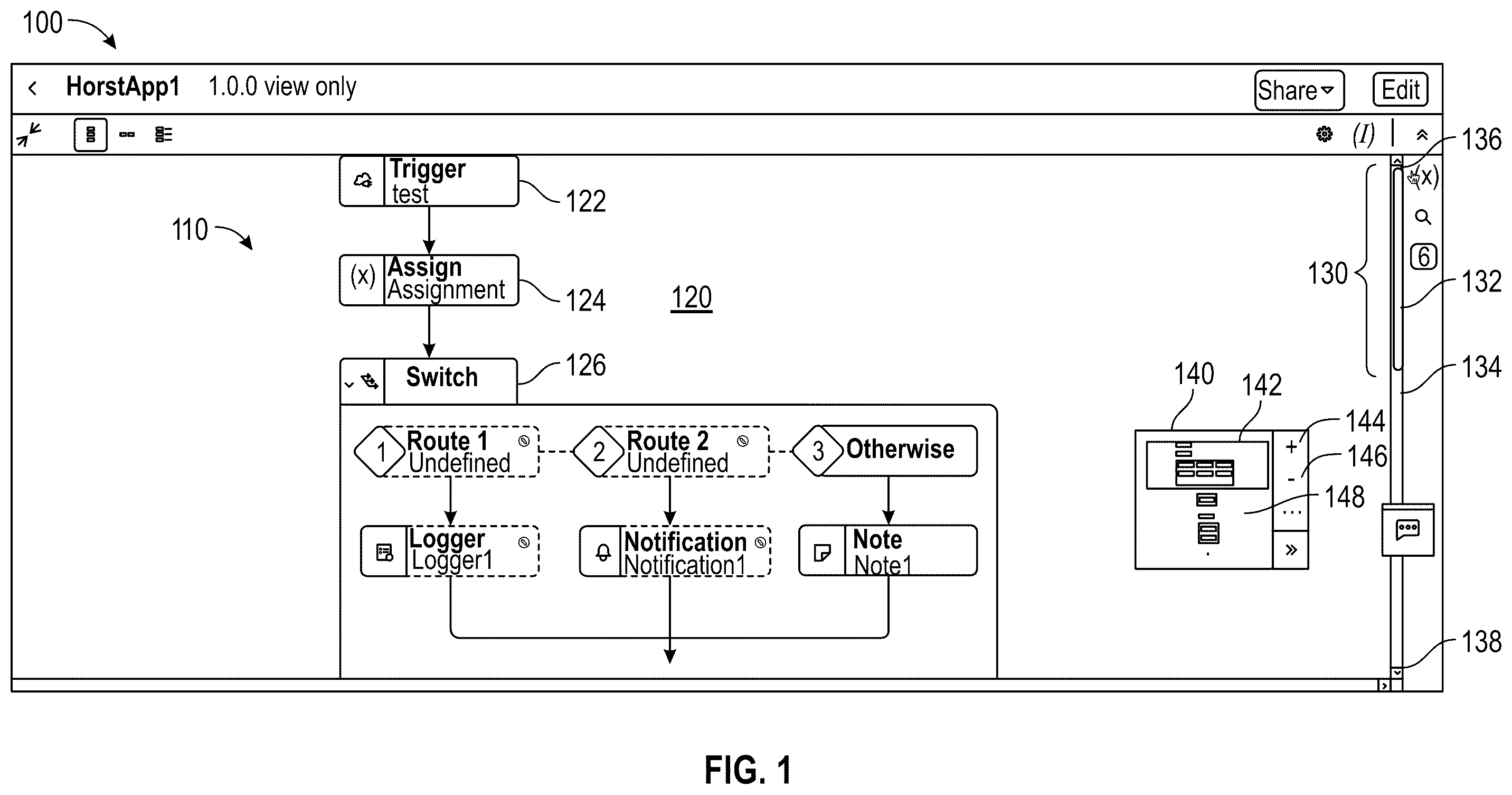 Patent US12353700 — Diagram navigation — Figure 1