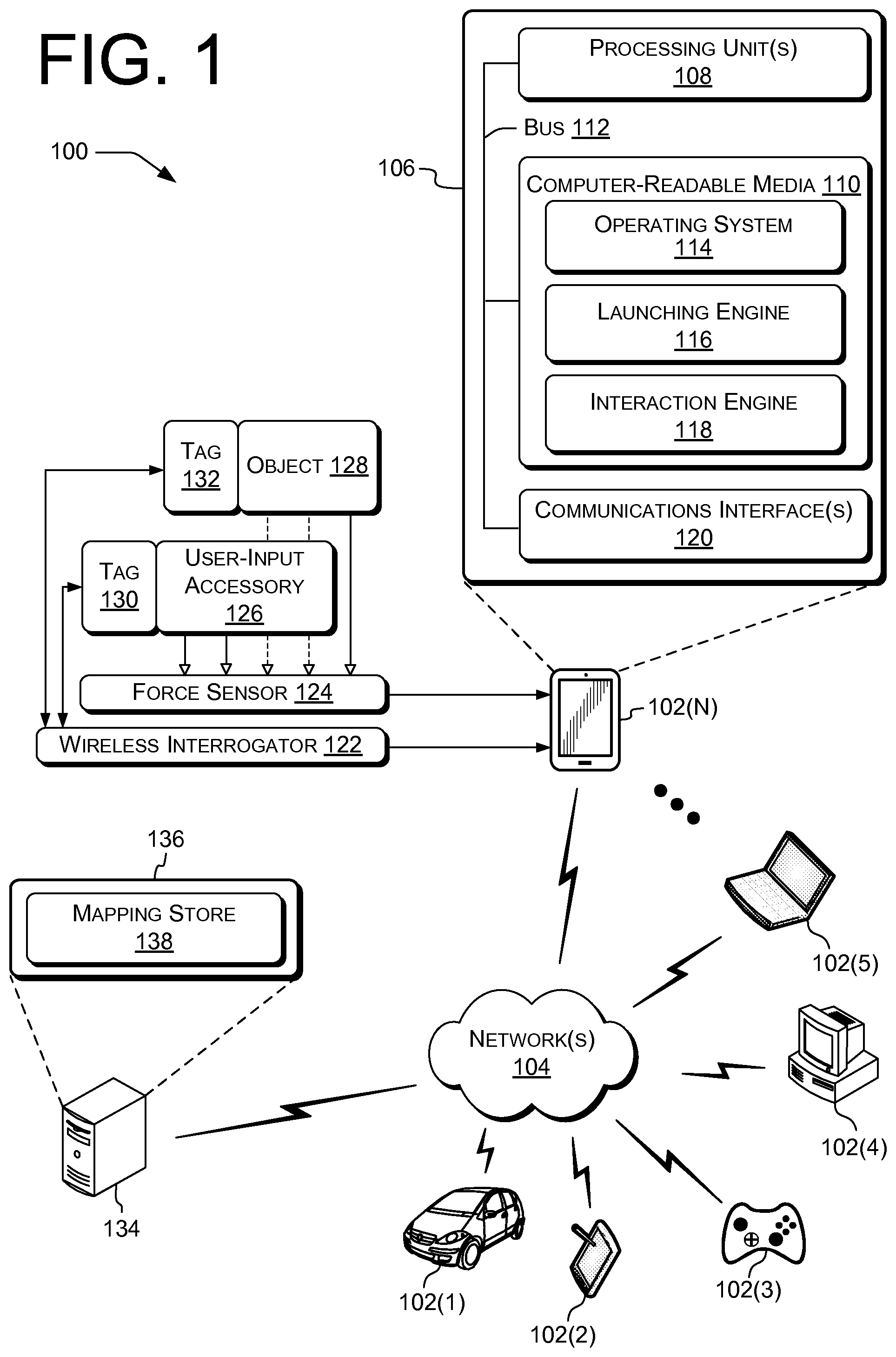 Patent US12353703 — Computing device having user-input accessory — Figure 1