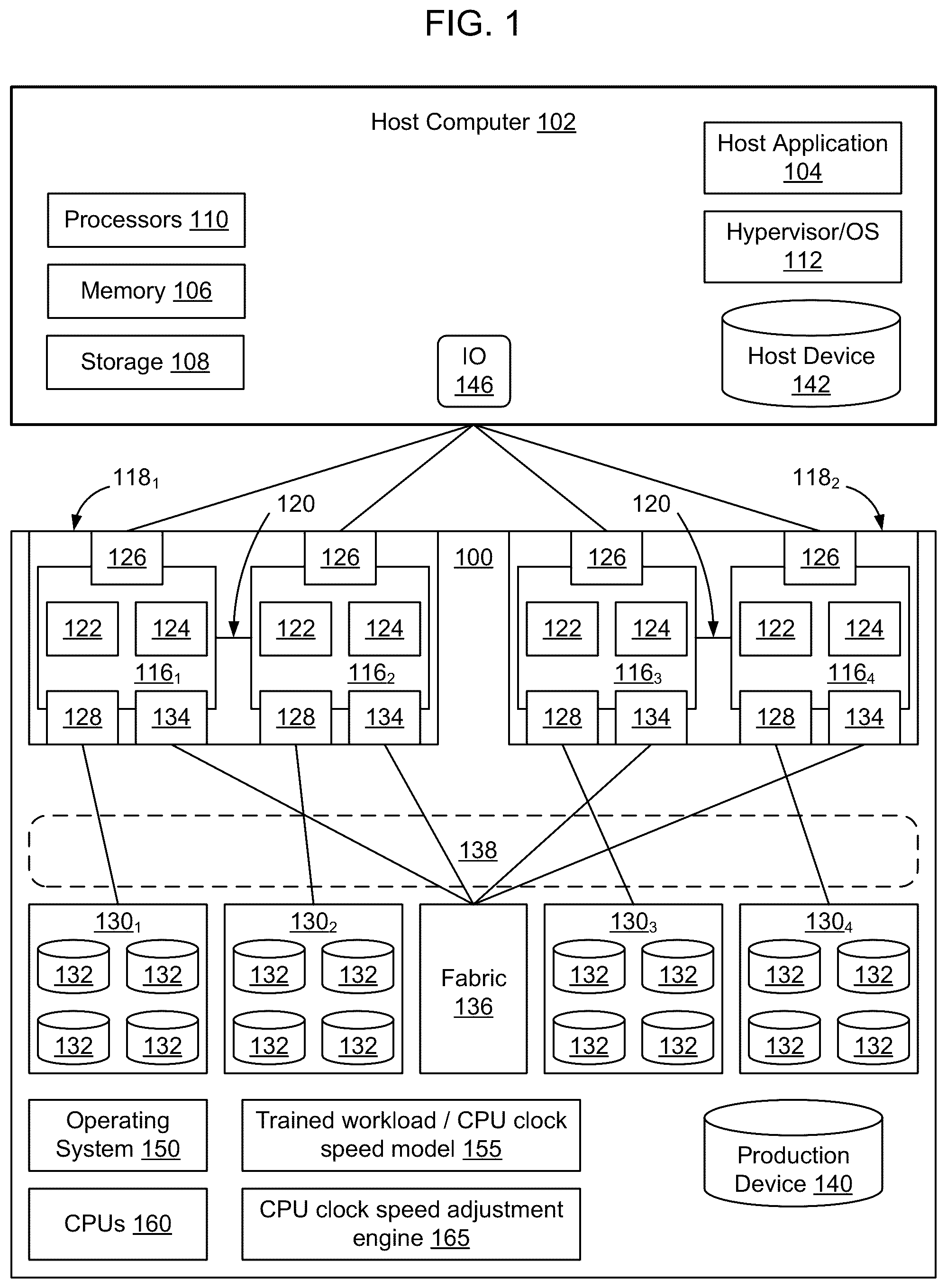 Patent US12353733 — Autonomous power control based on service level compliance — Figure 1