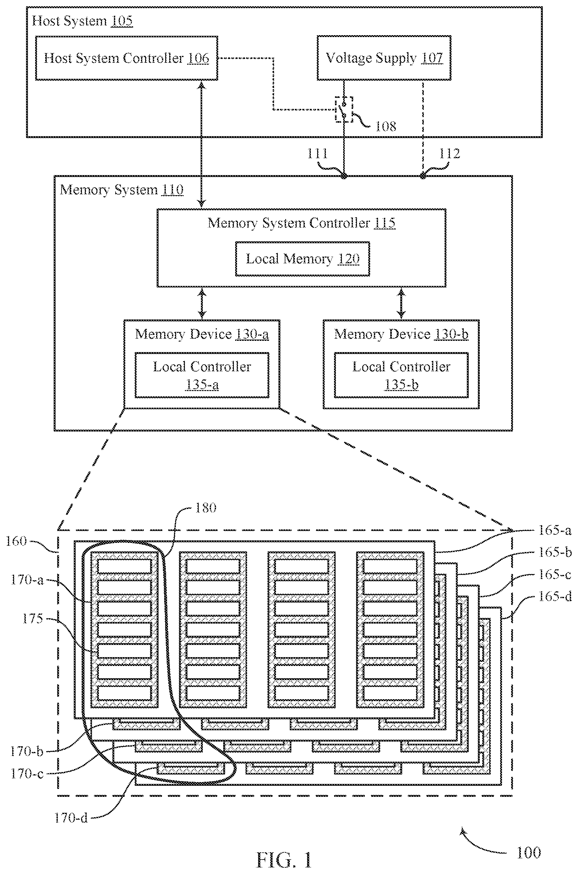 Patent US12353738 — Techniques for memory system standby mode control — Figure 1