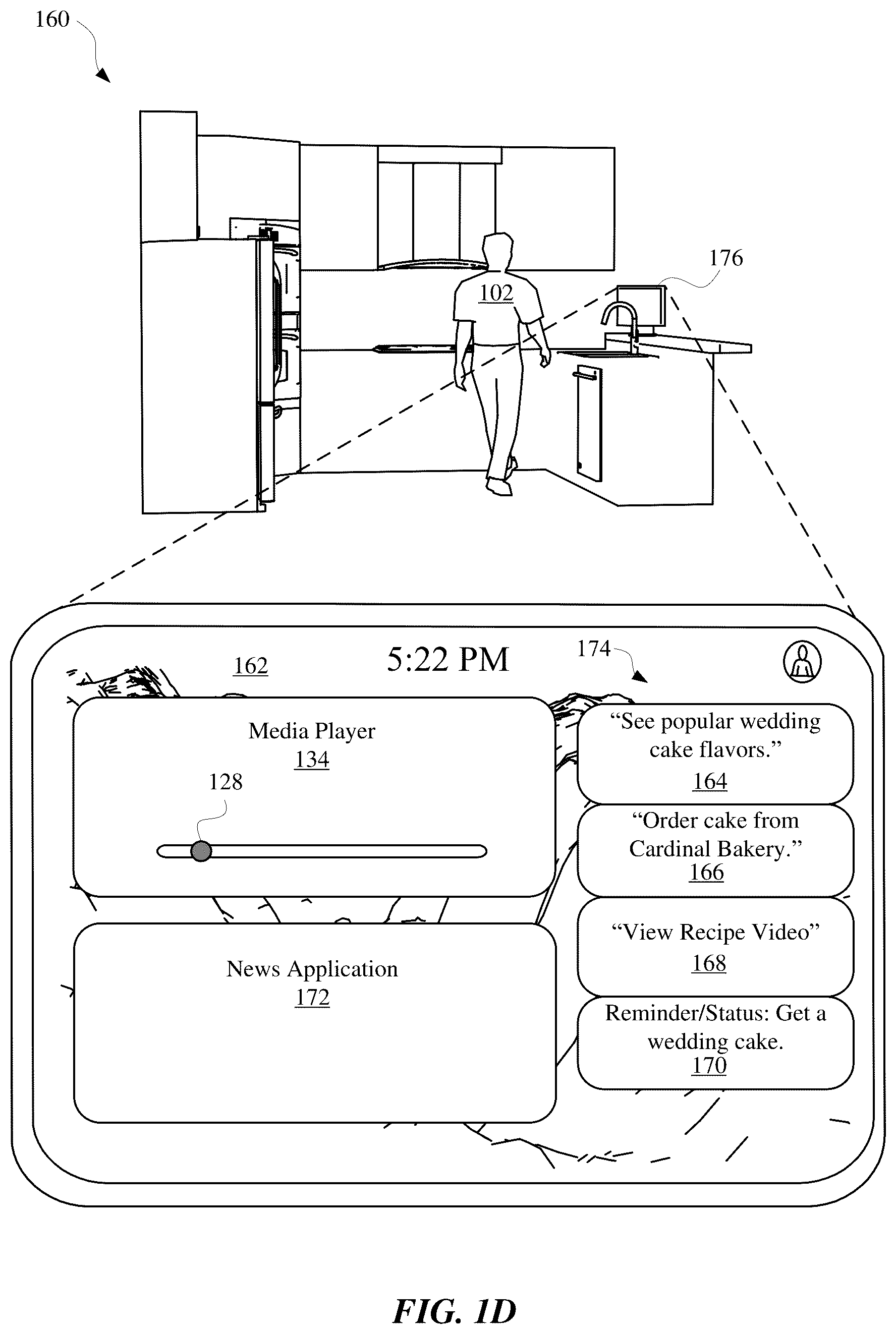 Patent US12353795 Figure 4 – Assistant adaptation of graphical user interface to guide interaction with user in fulfilling user request