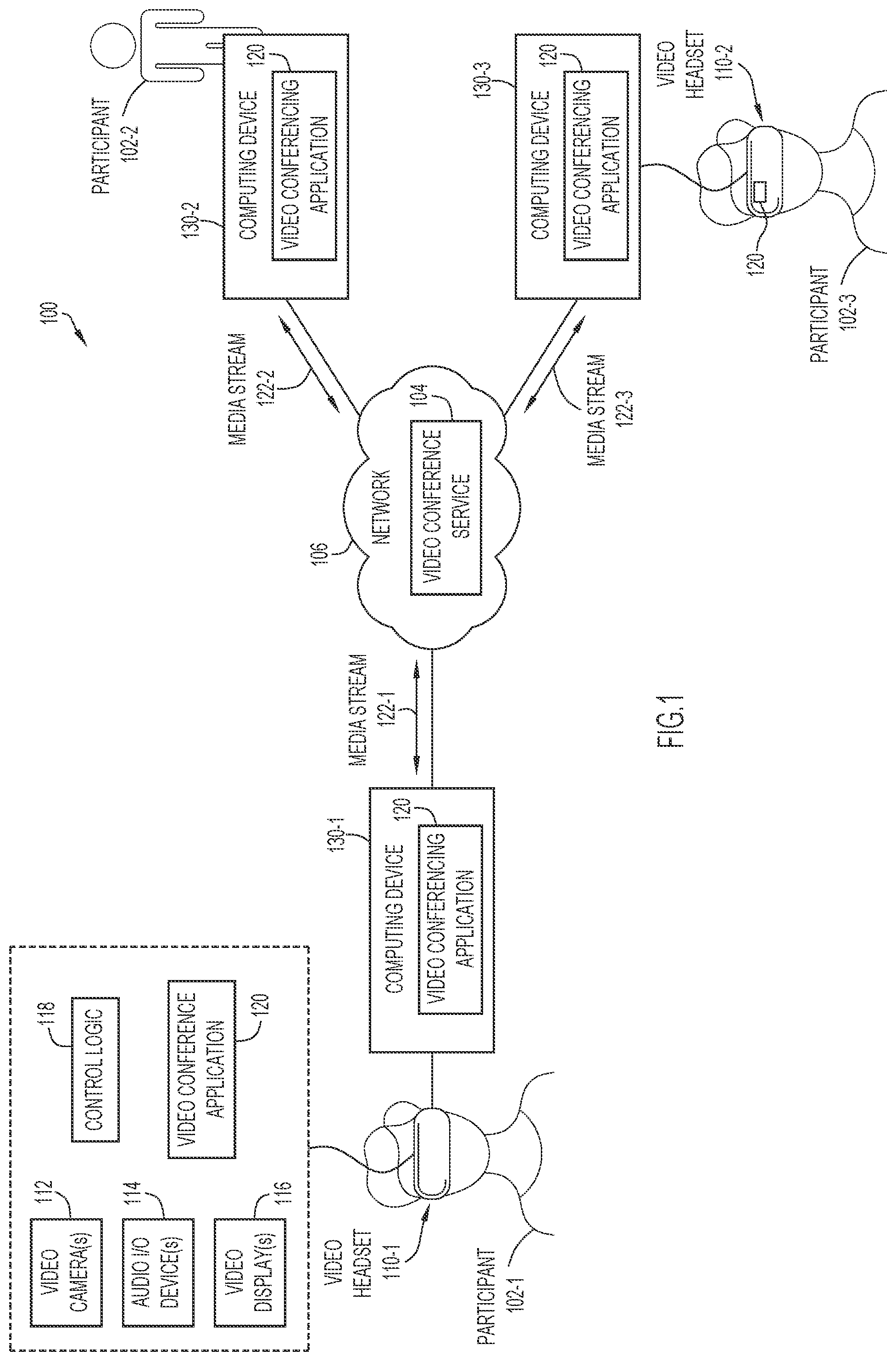 Patent US12353796 — Controlling audibility of voice commands based on eye gaze tracking — Figure 1