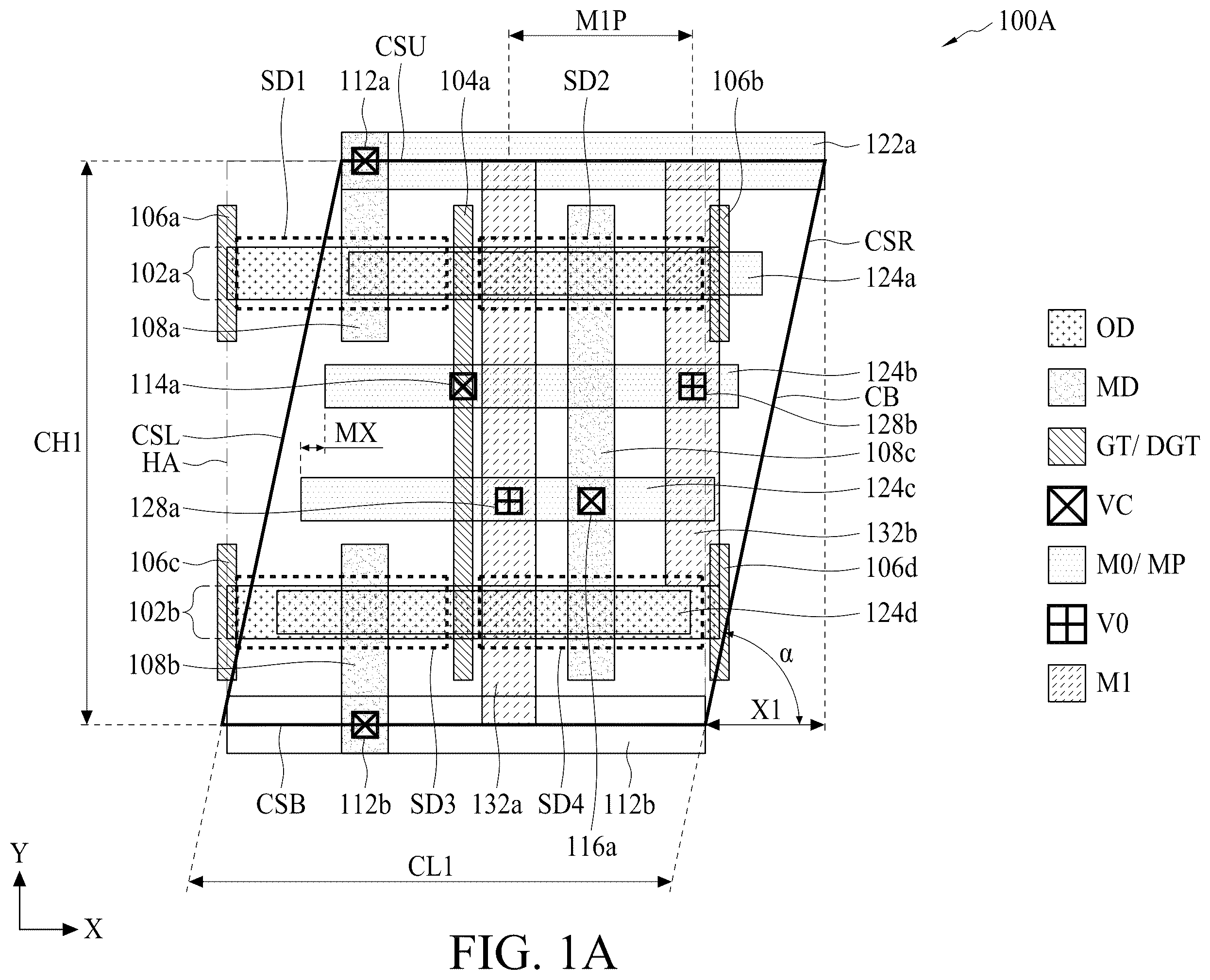 Patent US12353816 — Structure and method of rectangular cell in semiconductor device — Figure 1