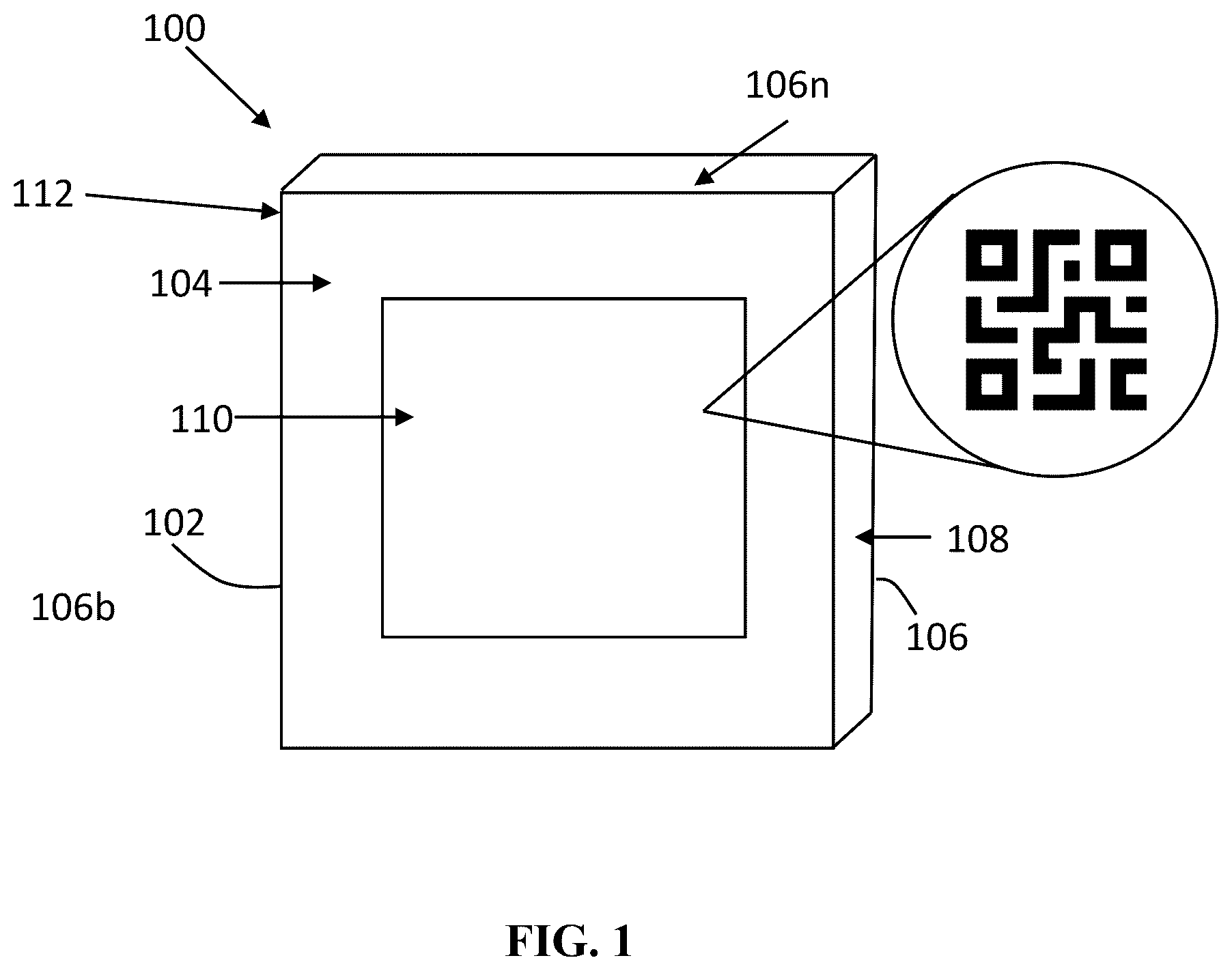 Patent US12353933 — Color qr-code enabled energy distributing coaster and label assembly — Figure 1