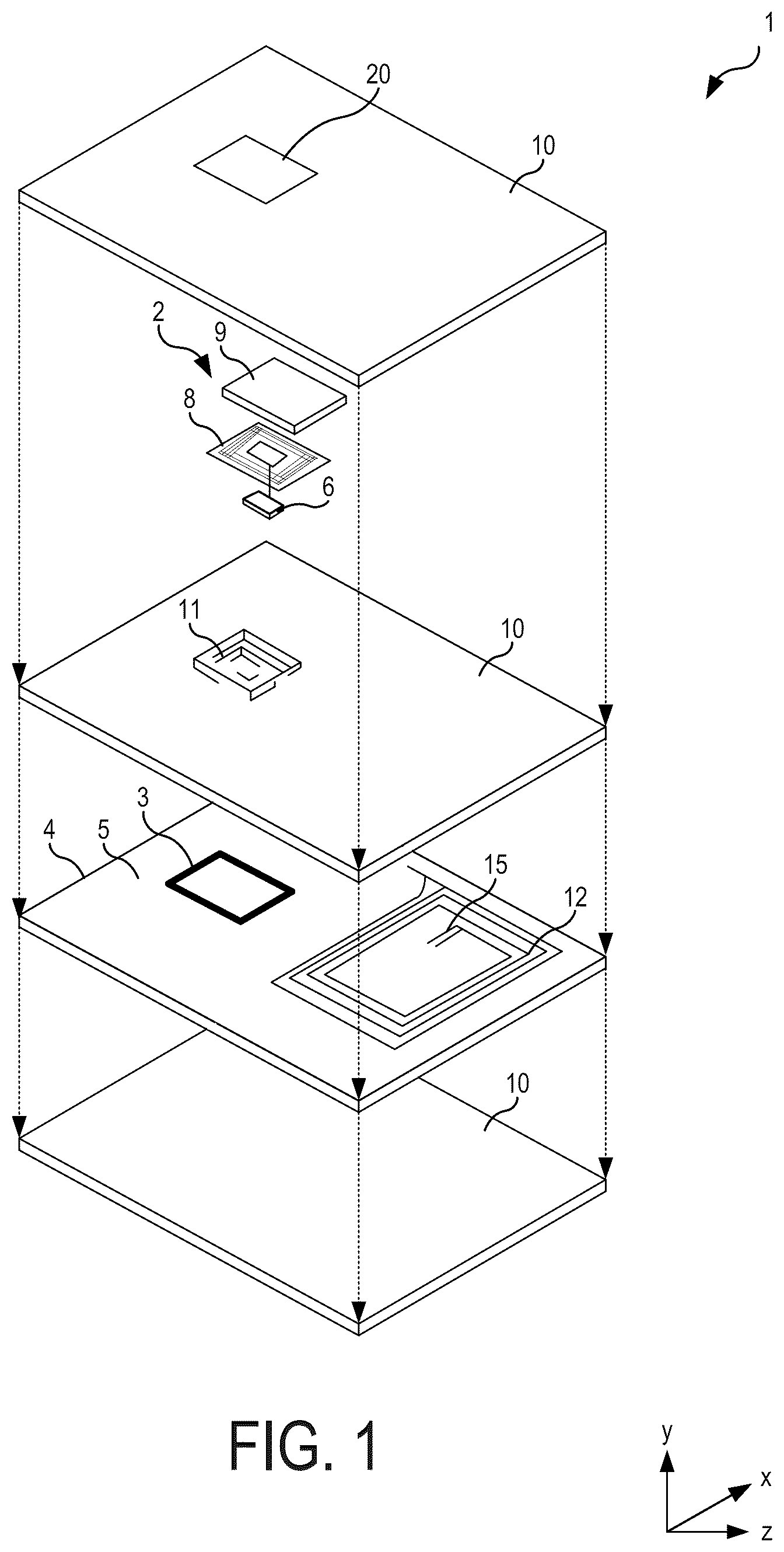 Patent US12353936 — Smart card for communication with an external reader — Figure 1