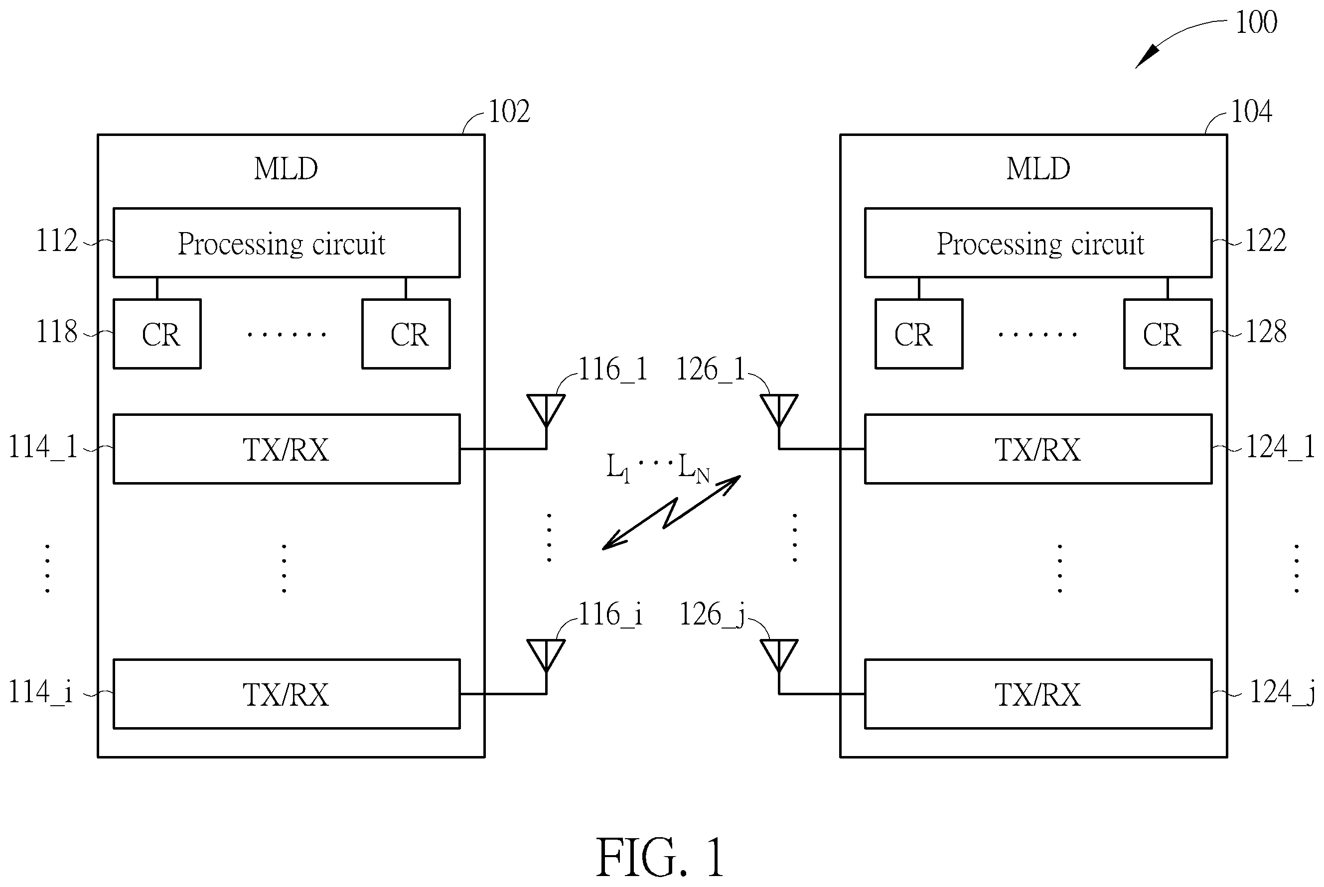 Patent US12356447 — Control method employed by wireless fidelity multi-link device for dealing with multi-link coherent operation — Figure 1