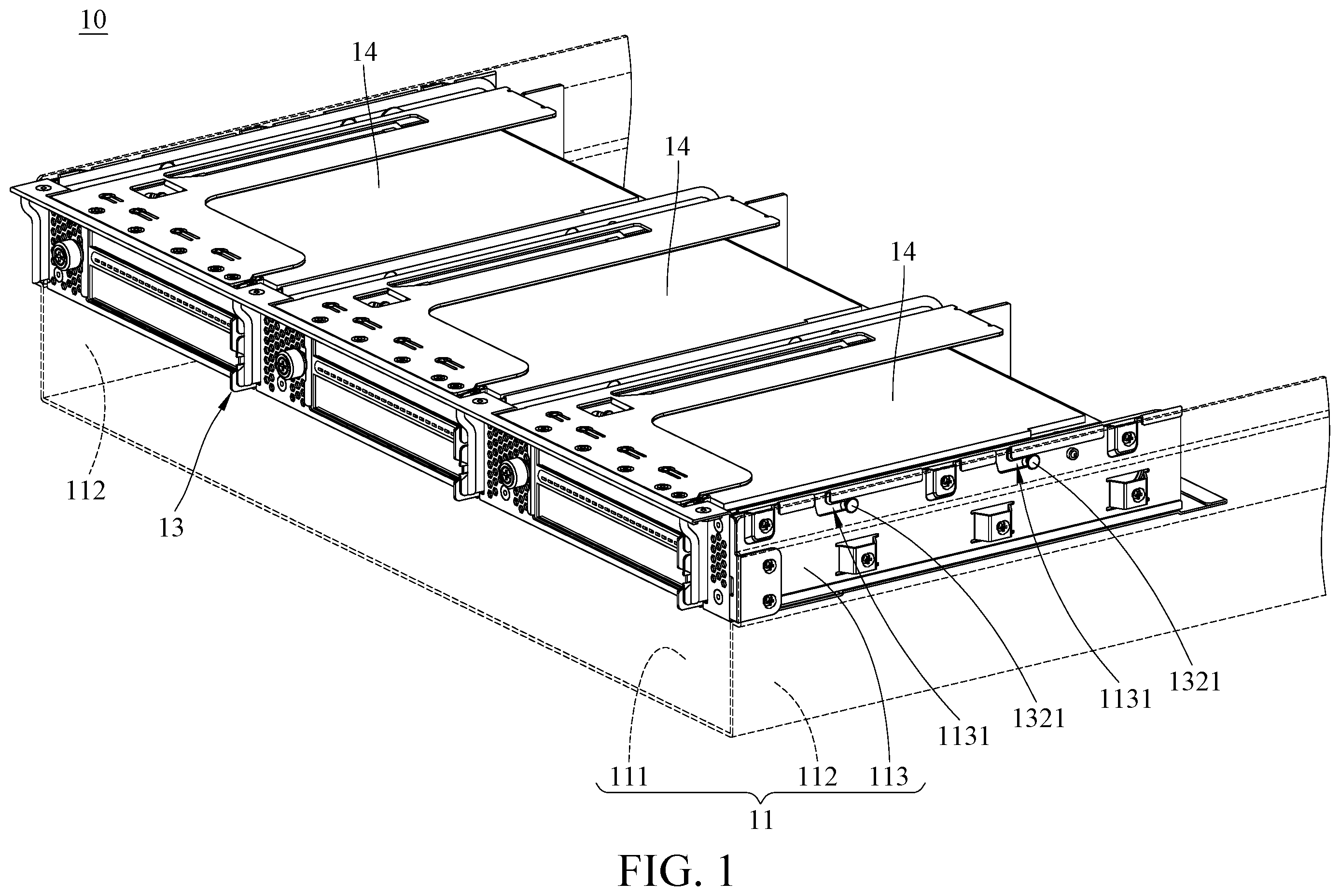 Patent US12356576 — Server and expansion cage assembly — Figure 1