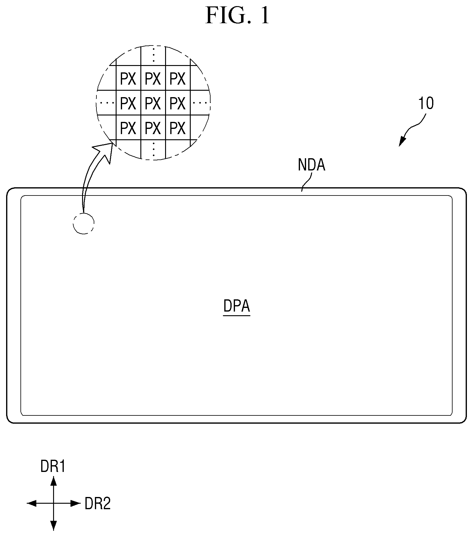 Patent US12356716 — Display device and method of manufacturing the same — Figure 1