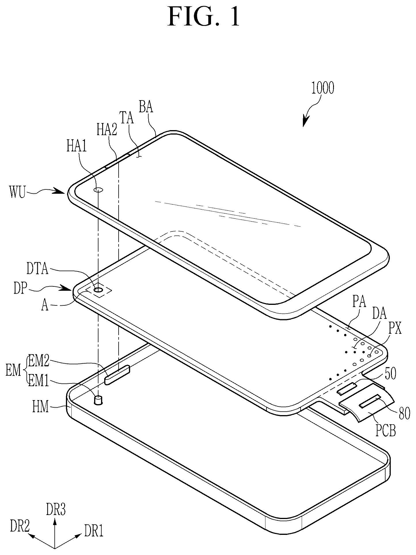 Patent US12356830 — Display device — Figure 1