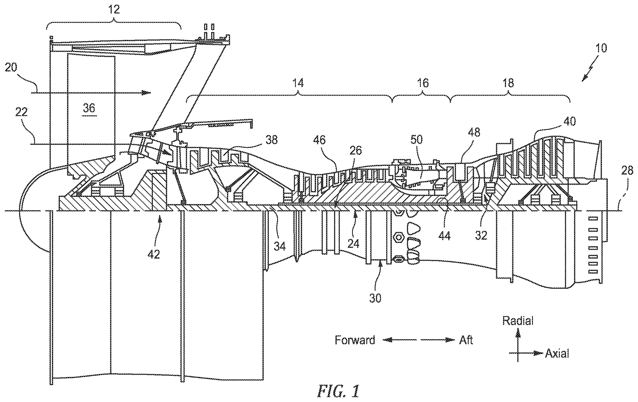 Patent US12359297 — Case flowpath repair system and method — Figure 1