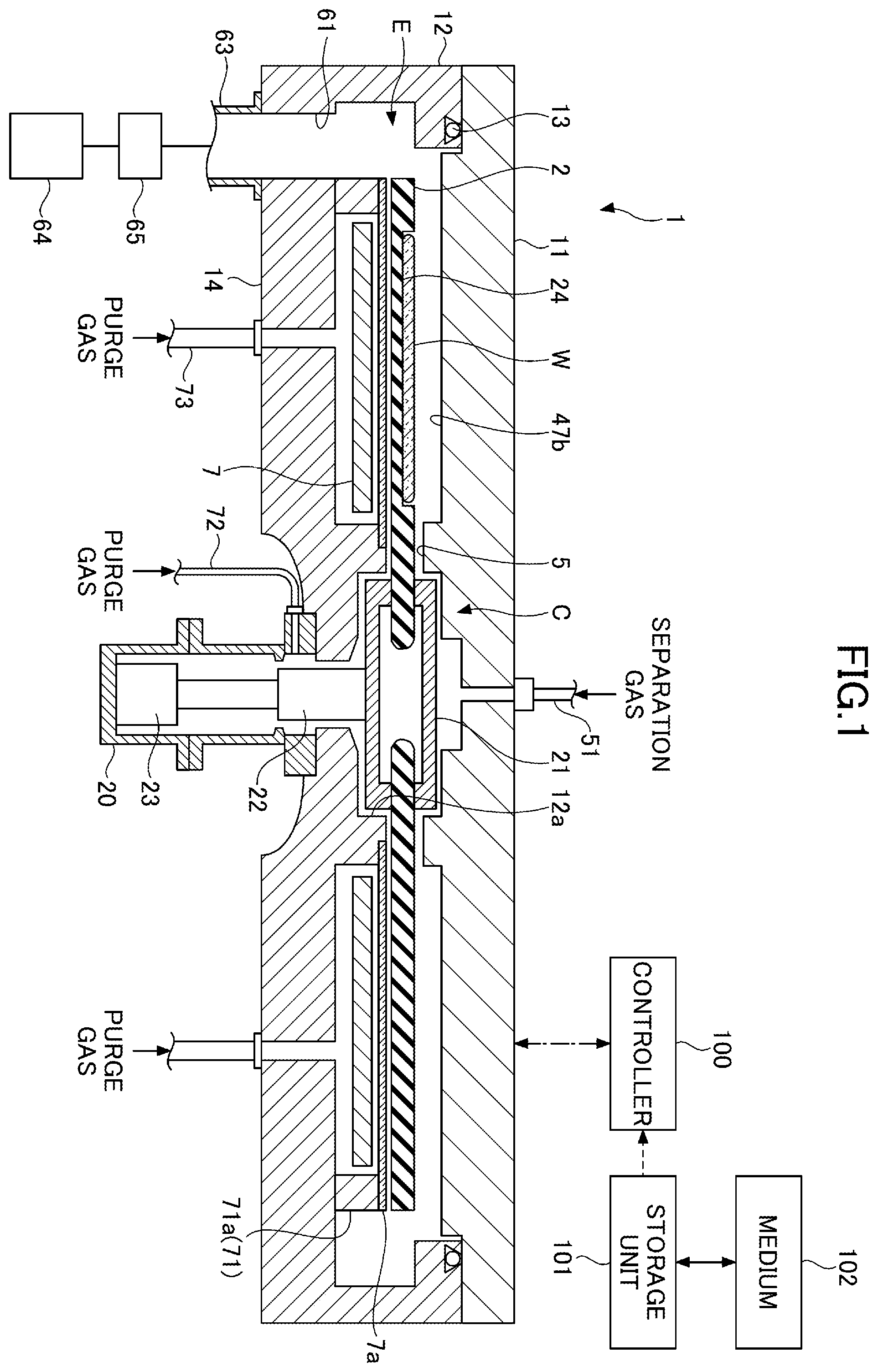 Patent US12359302 — Film deposition apparatus and film deposition method — Figure 1