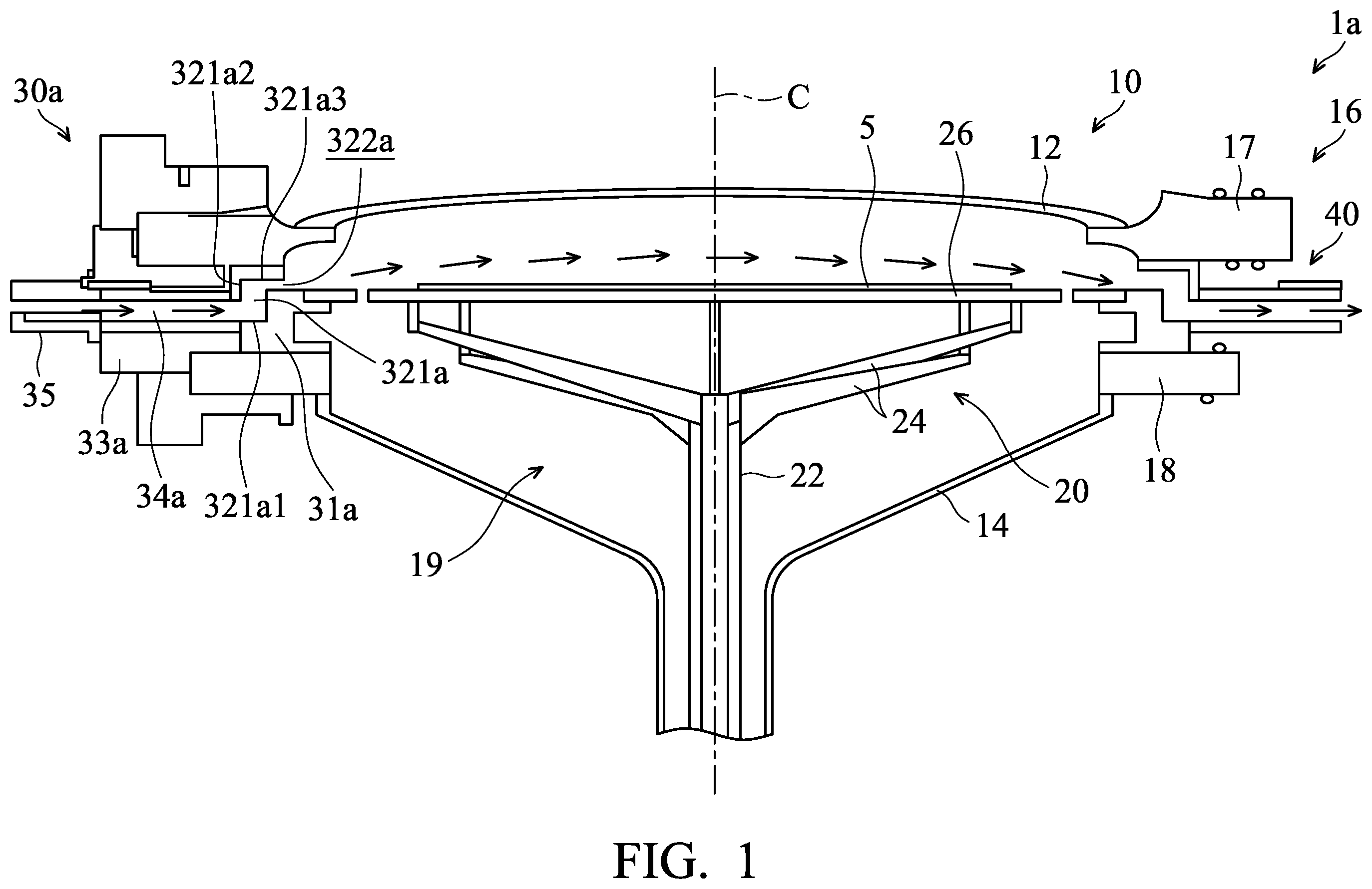 Patent US12359318 — Mechanisms for supplying process gas into wafer process apparatus — Figure 1