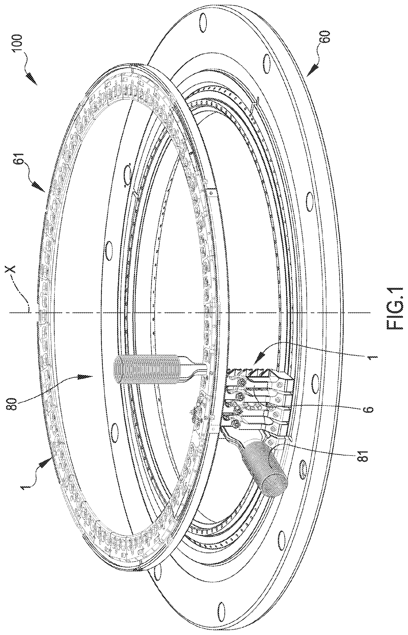 Patent US12359353 — Support and control device for circular knitting machines — Figure 1