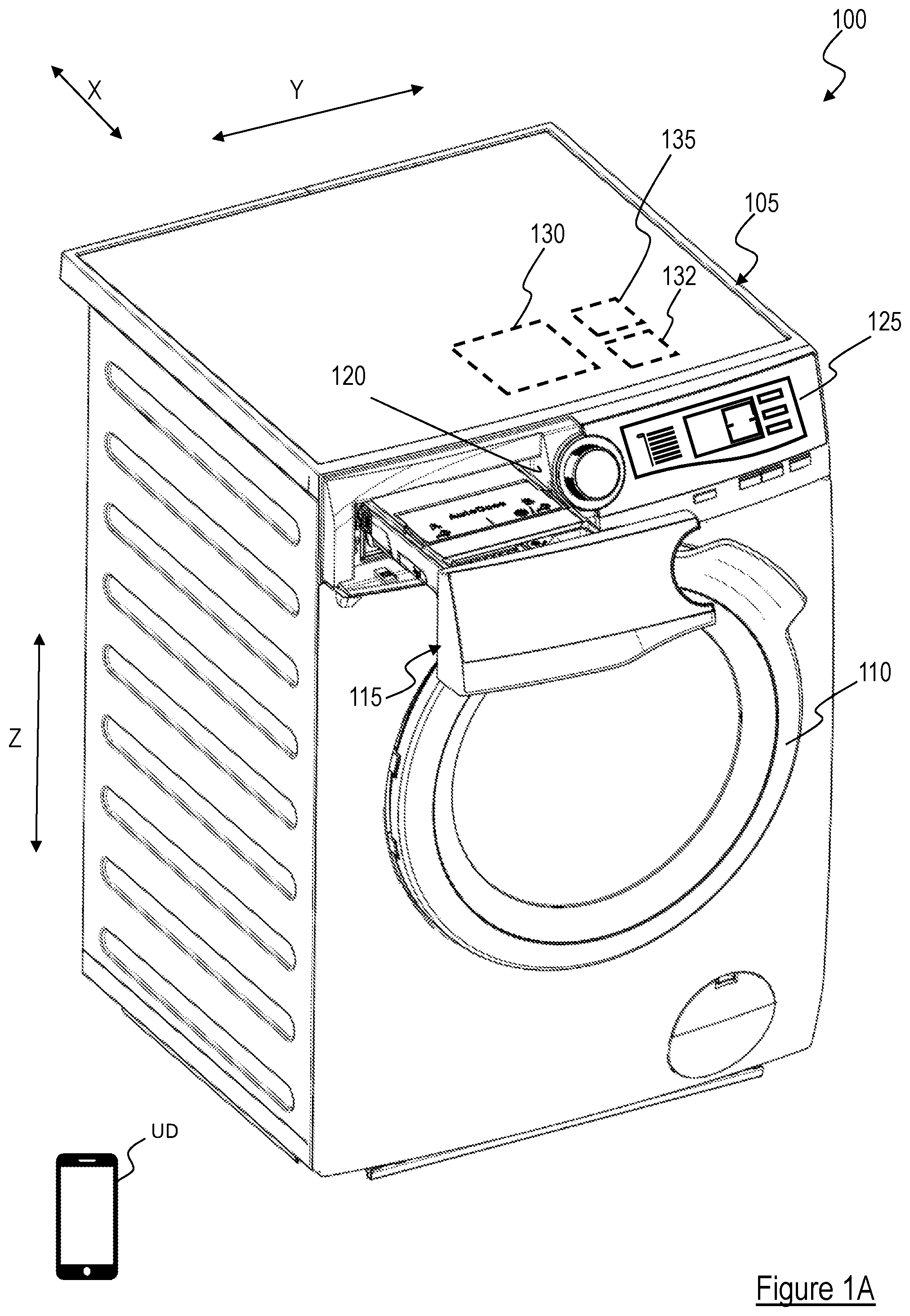Patent US12359358 — Laundry treatment appliance having selectable treatment agent control modes — Figure 1