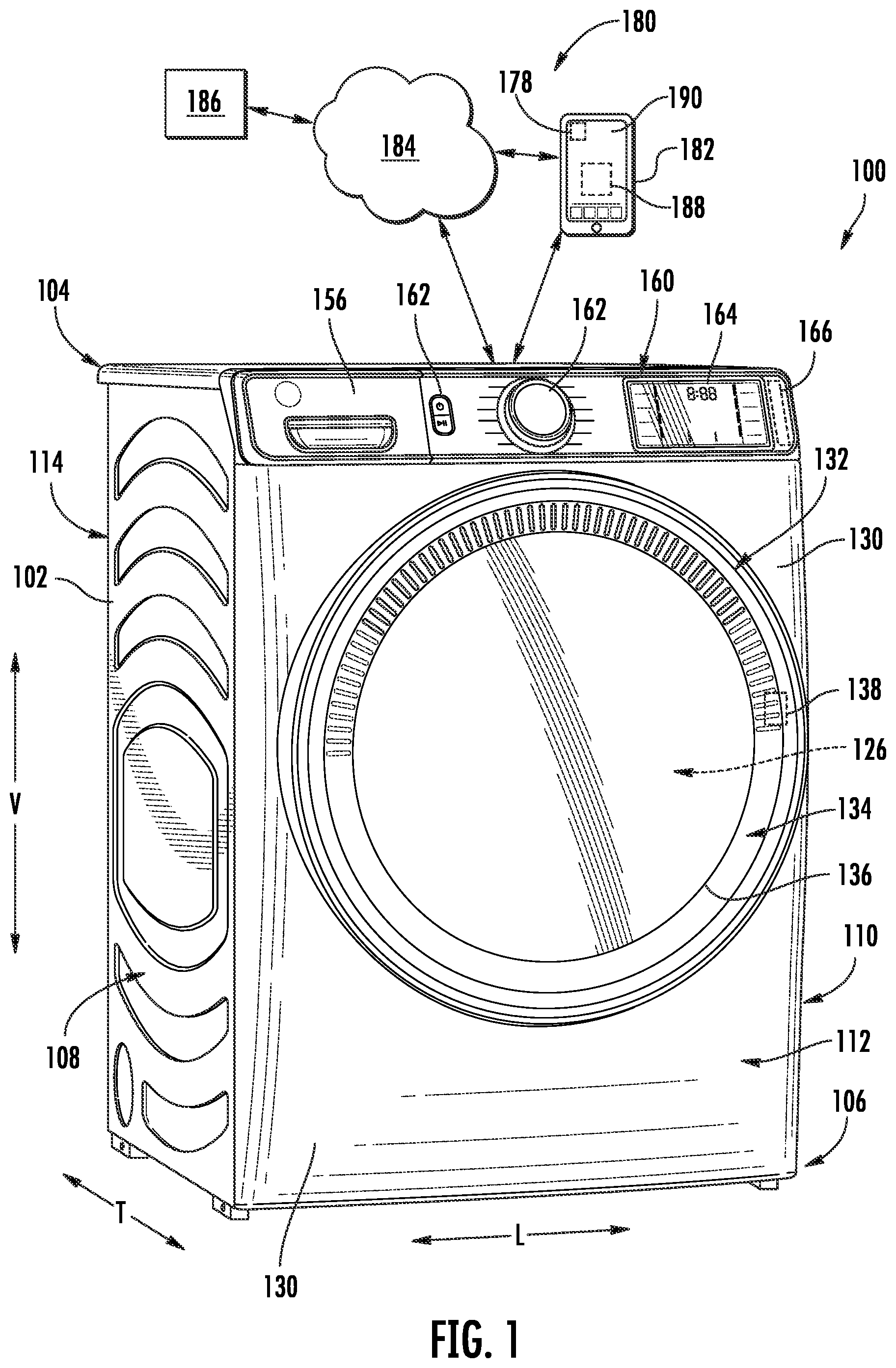 Patent US12359361 — Systems and methods using image recognition processes for improved operation of a laundry appliance — Figure 1