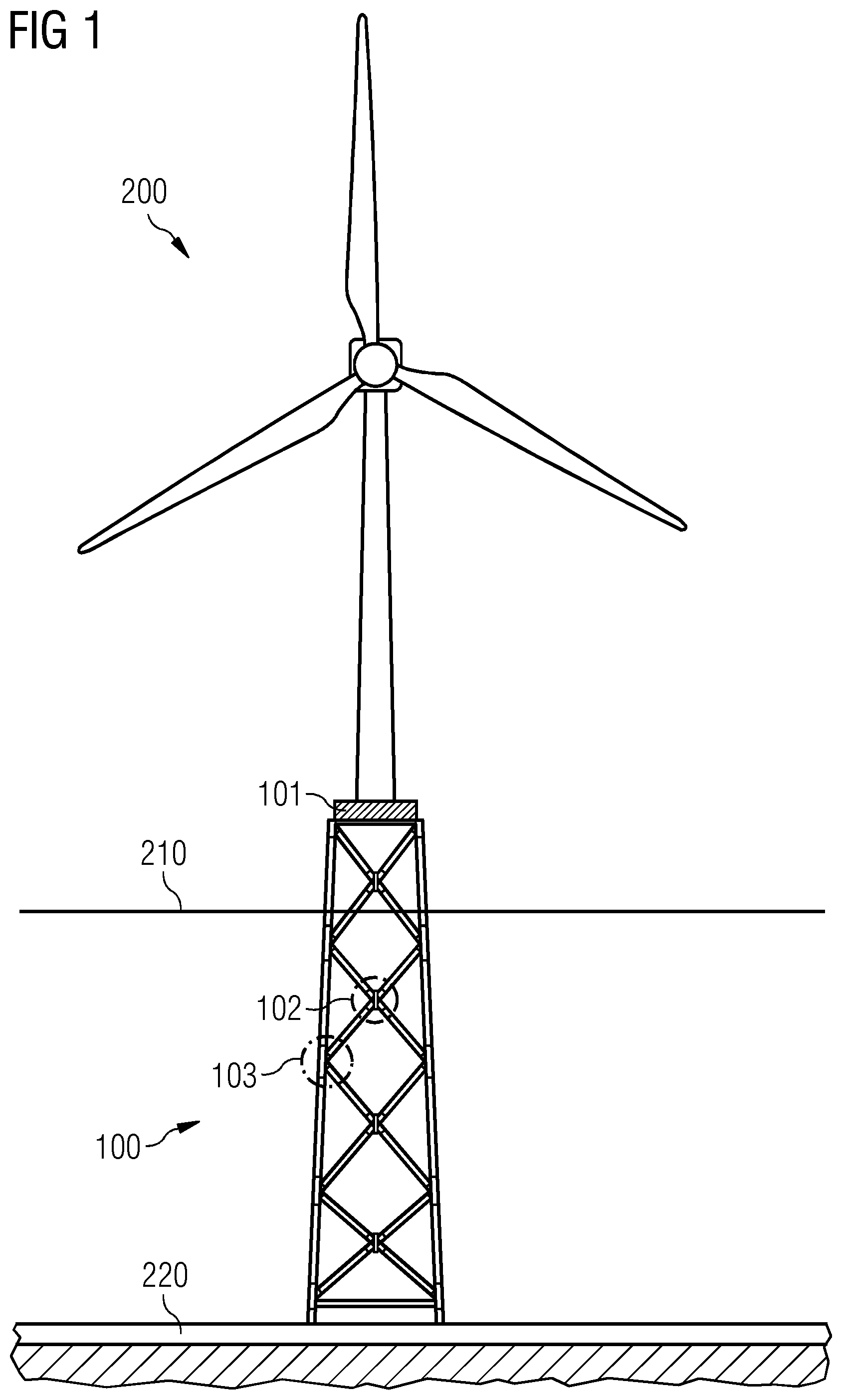 Patent US12359386 — Assembly of a jacket structure — Figure 1