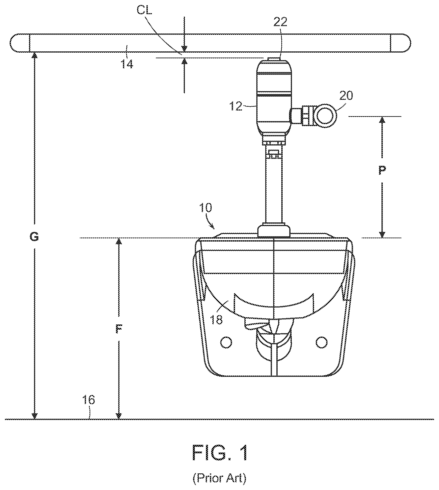 Patent US12359416 — Offset adapter for flushometer — Figure 1