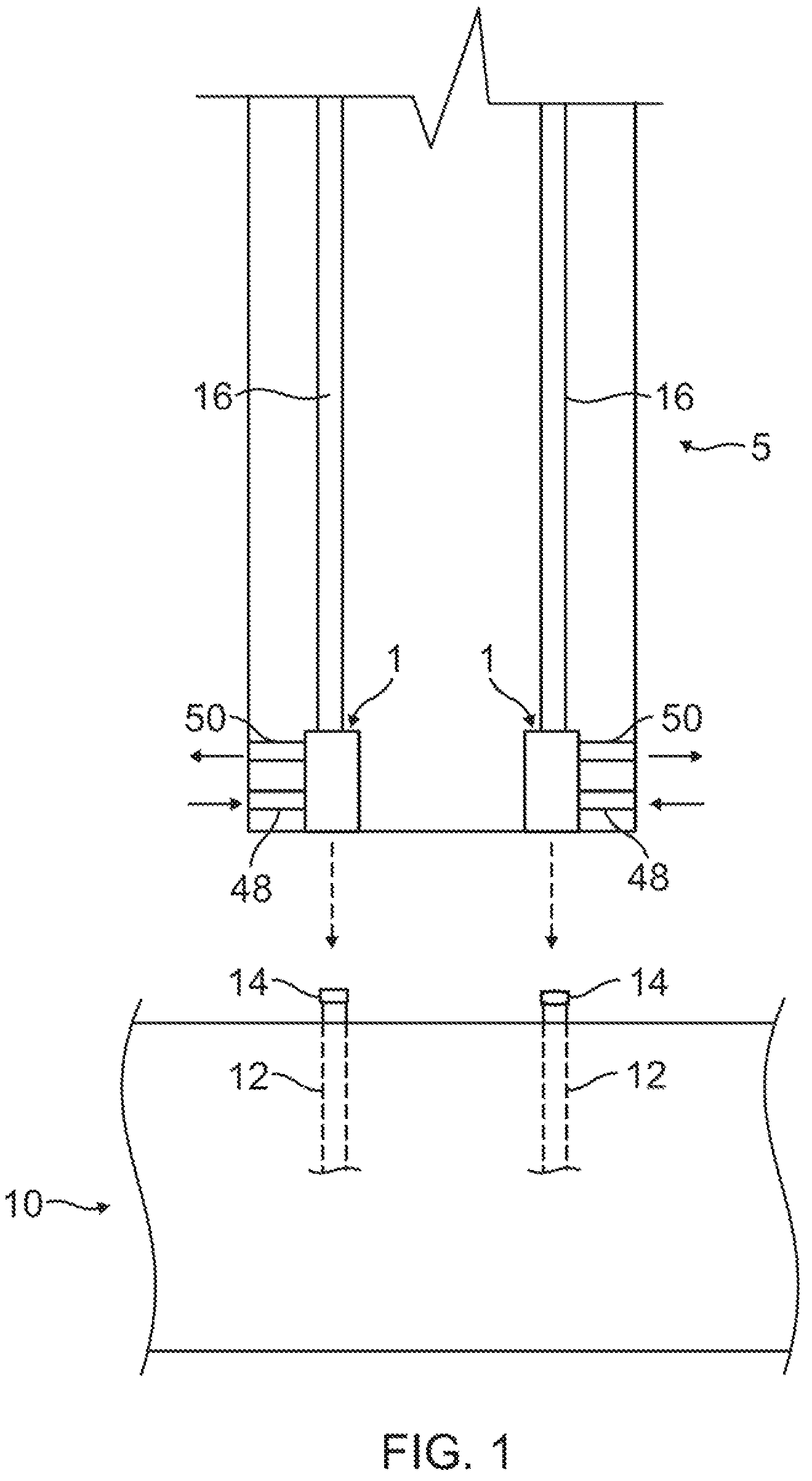 Patent US12359431 — Grouted coupler for splicing steel reinforcement bars — Figure 1