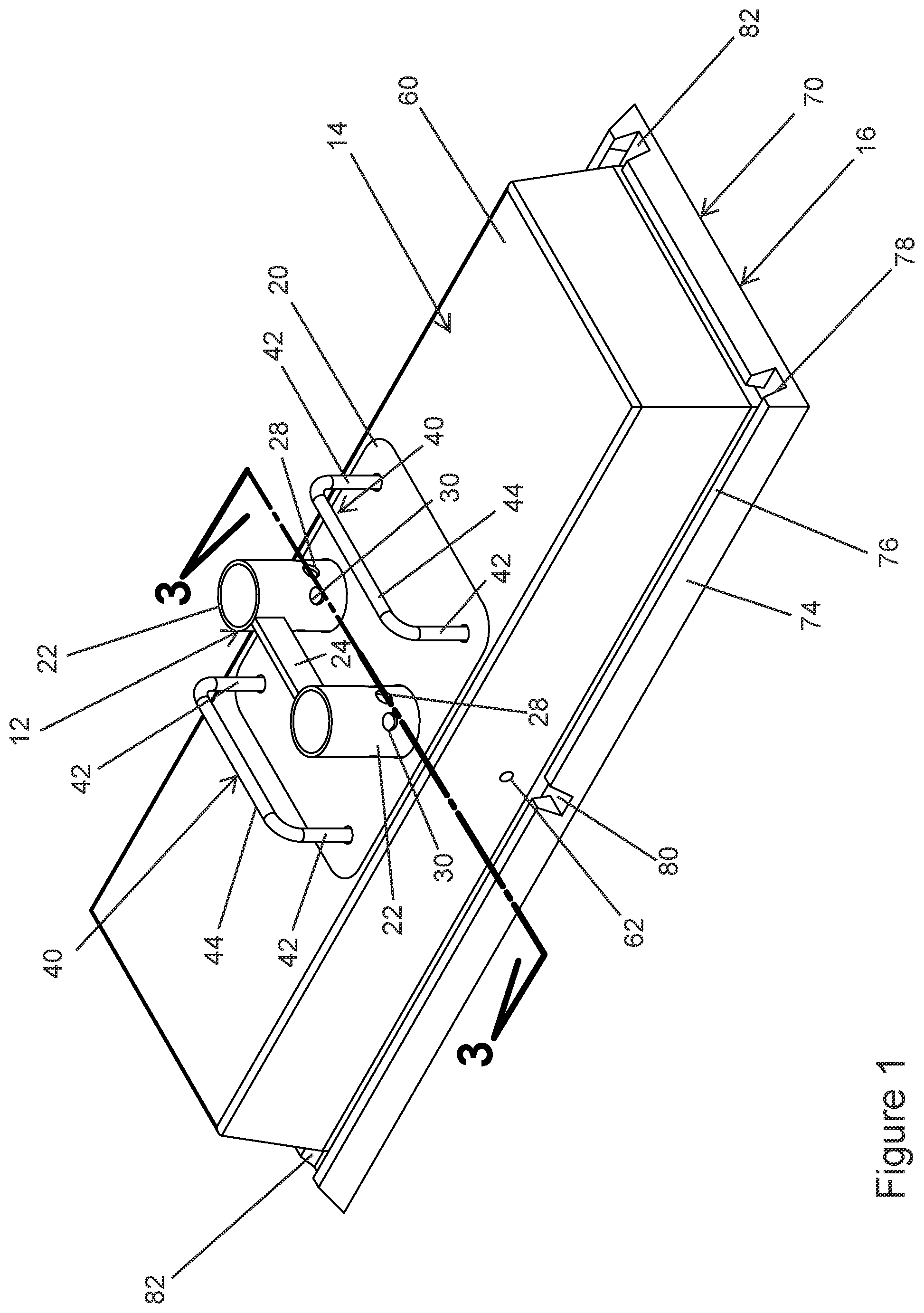 Patent US12359440 — Guard rail base and methods associated therewith — Figure 1